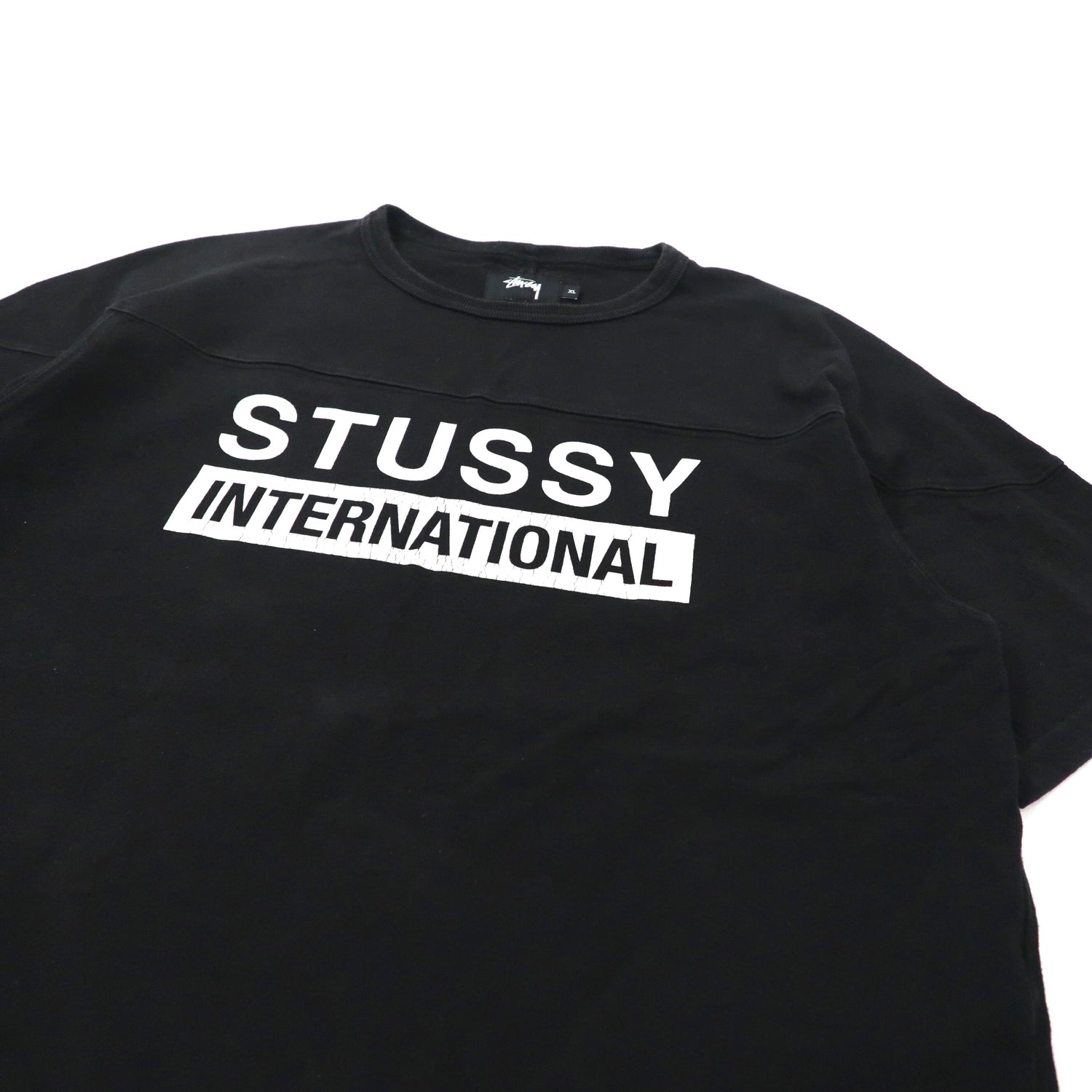 Stussy Big Size Logo Tee T-Shirt XL Black Cotton Heavy Weight