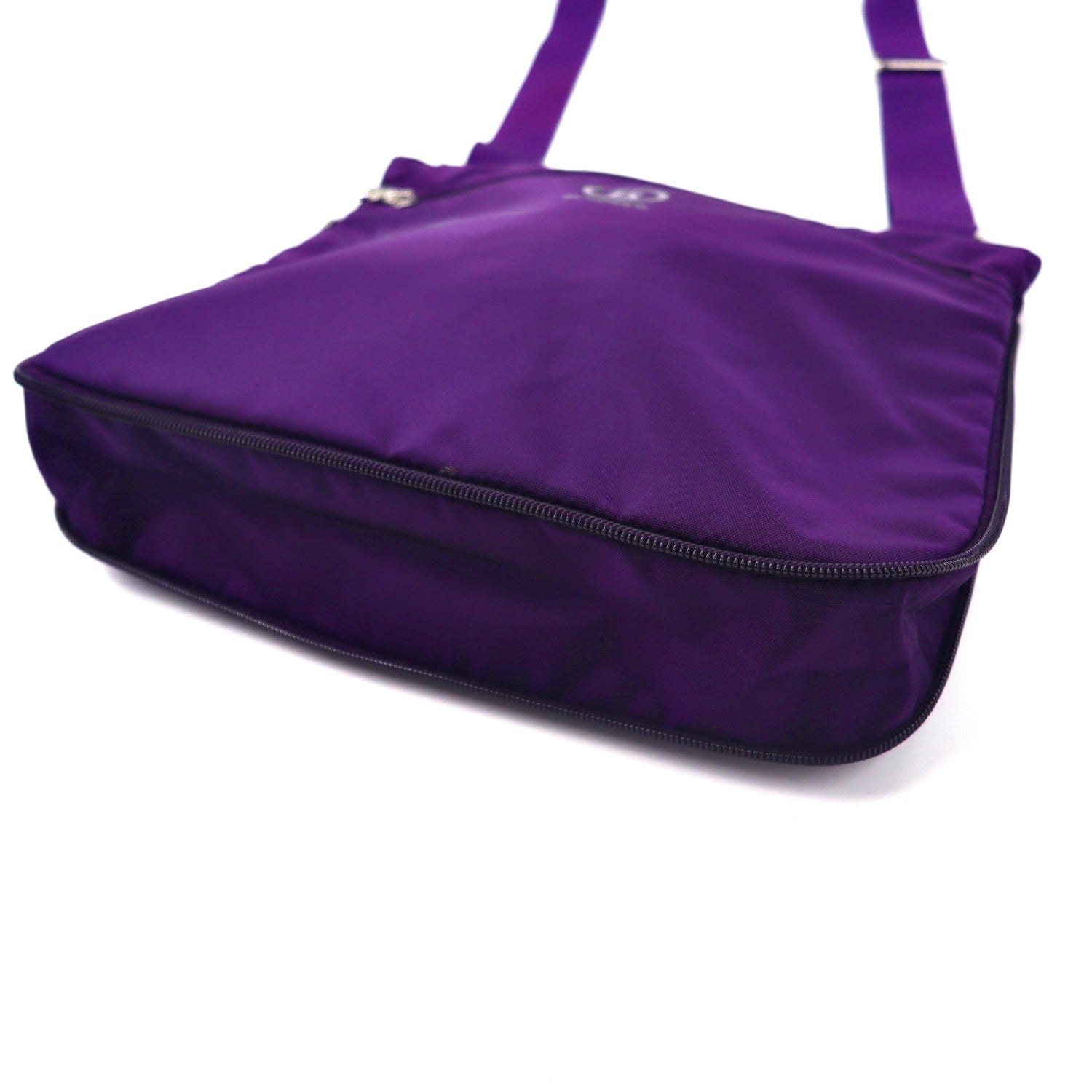 Bogner Shoulder Bag Purple Nylon Pouch Detached/Gusset Adjustable