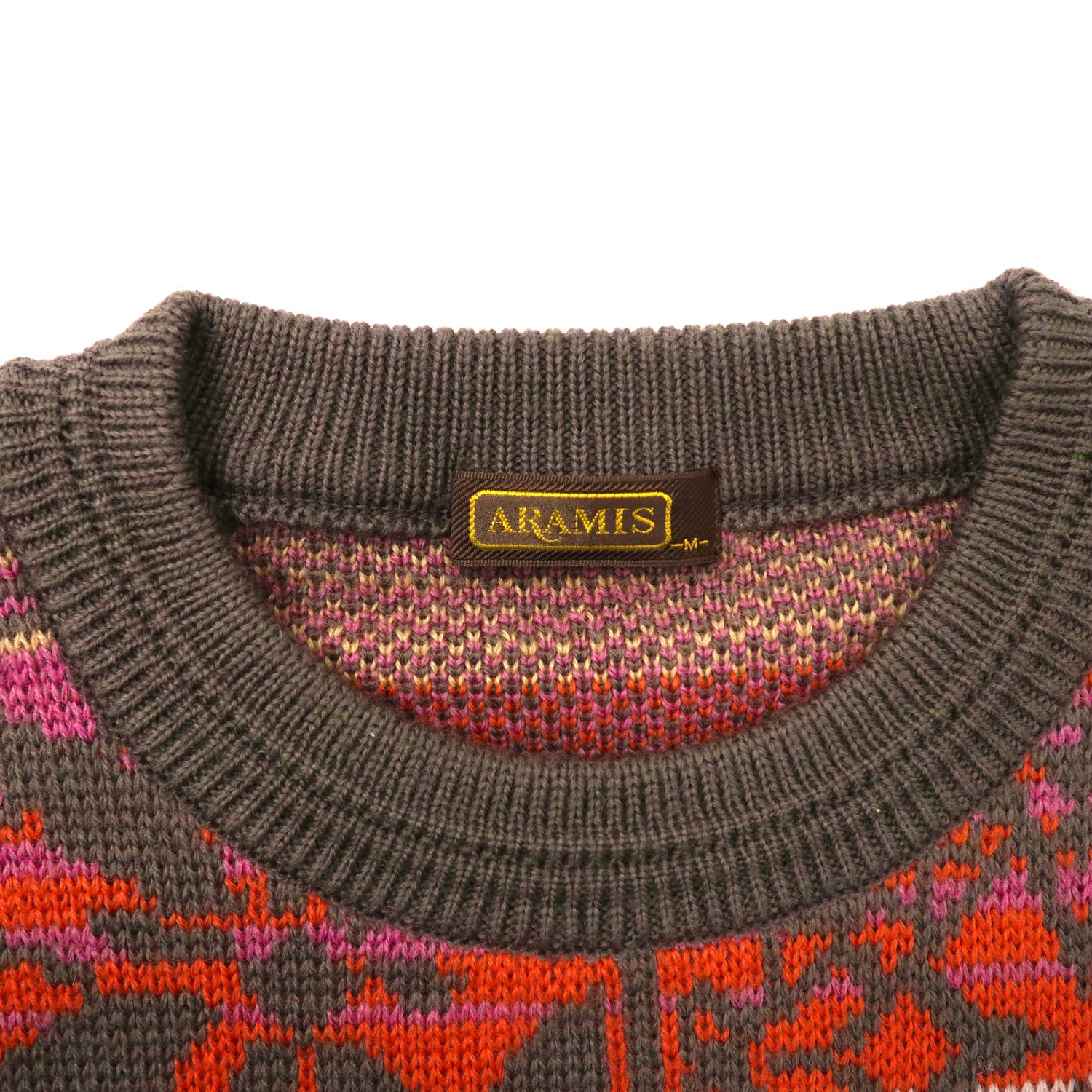 ARAMIS 総柄ニット セーター M マルチカラー ウール 90年代 日本製
