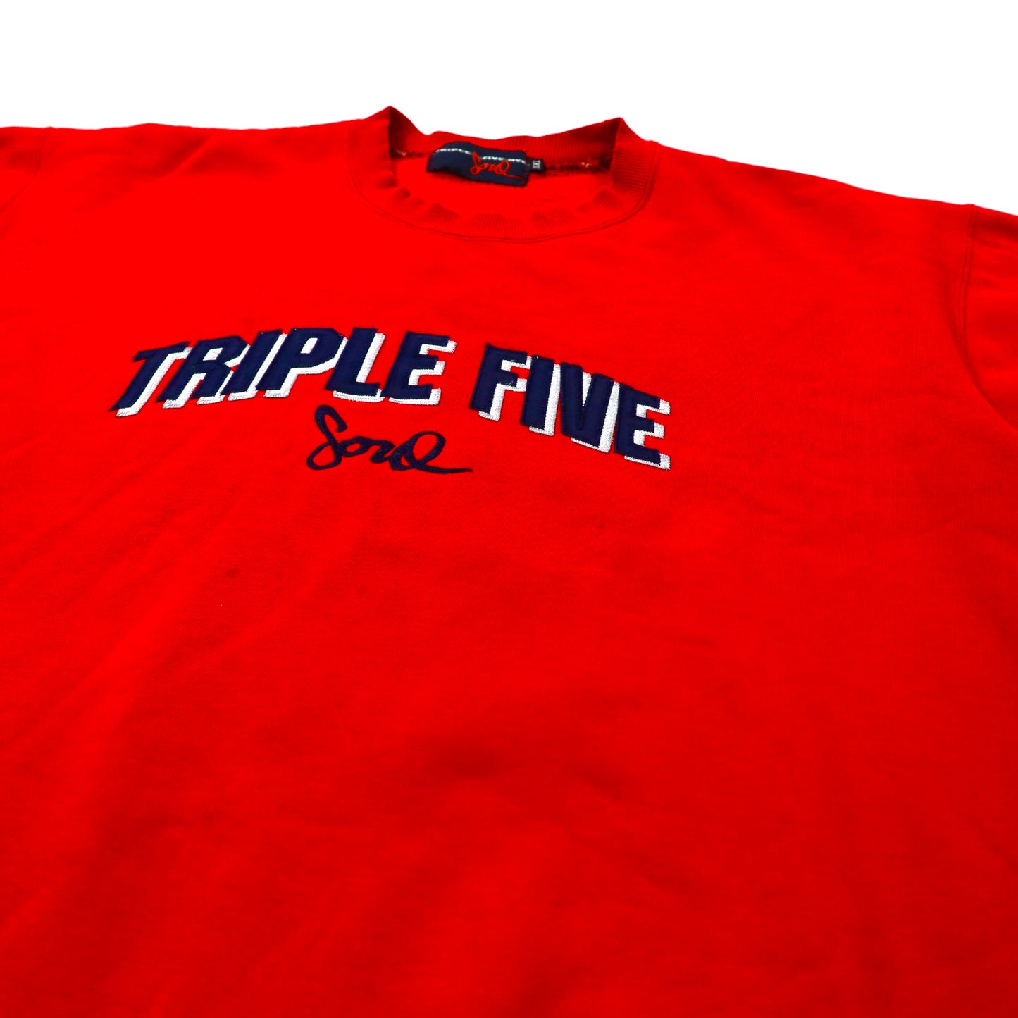 TRIPLE FIVE SOUL ビッグサイズ ロゴスウェット XXL レッド コットン 裏起毛 90年代