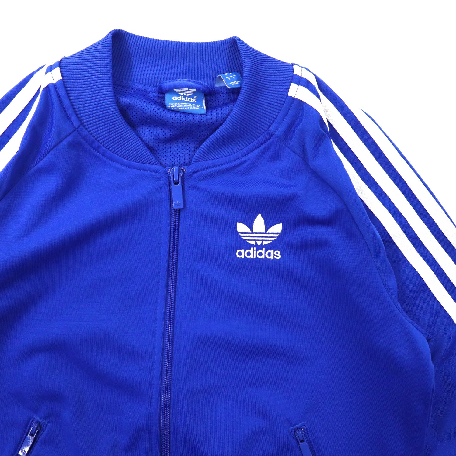Adidas Originals Track Jacket M Blue Trefoil Logo Back Print 3 