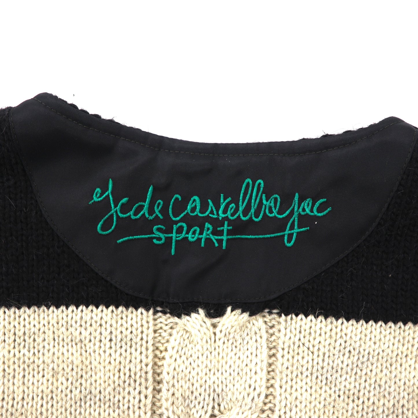 CASTELBAJAC SPORT Knit Switch Nylon Vest 2 Black Character Embroidery 90s  Italian MADE