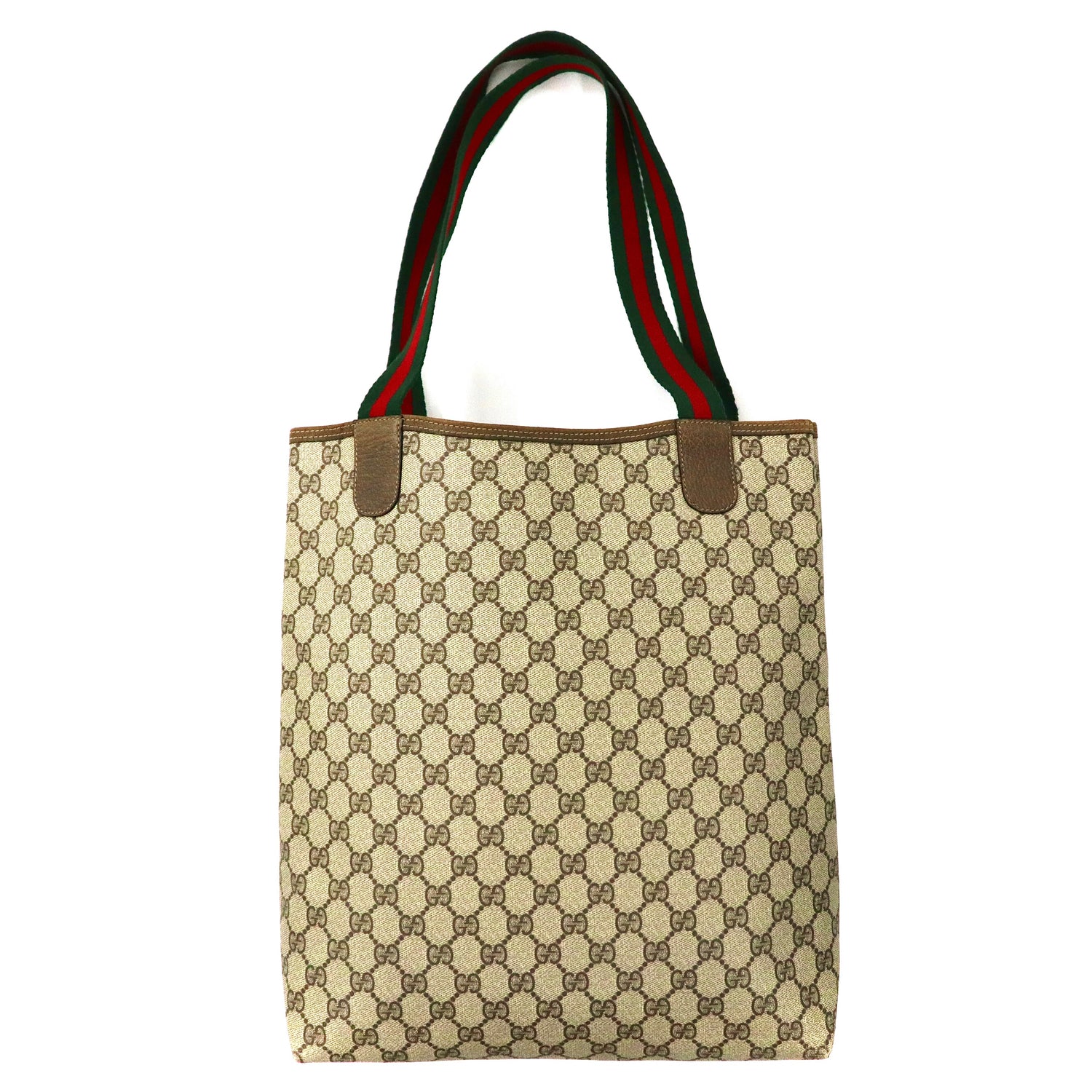 GUCCI Tote Bag Beige PVC Sherry Line GG Pattern Vintage Gucci