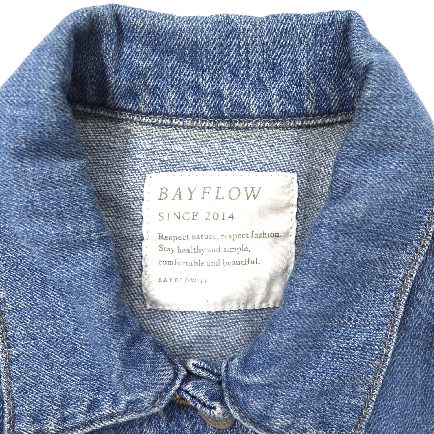 BAYFLOW デニムジャケット 3 ブルー バック刺繍 – 日本然リトテ
