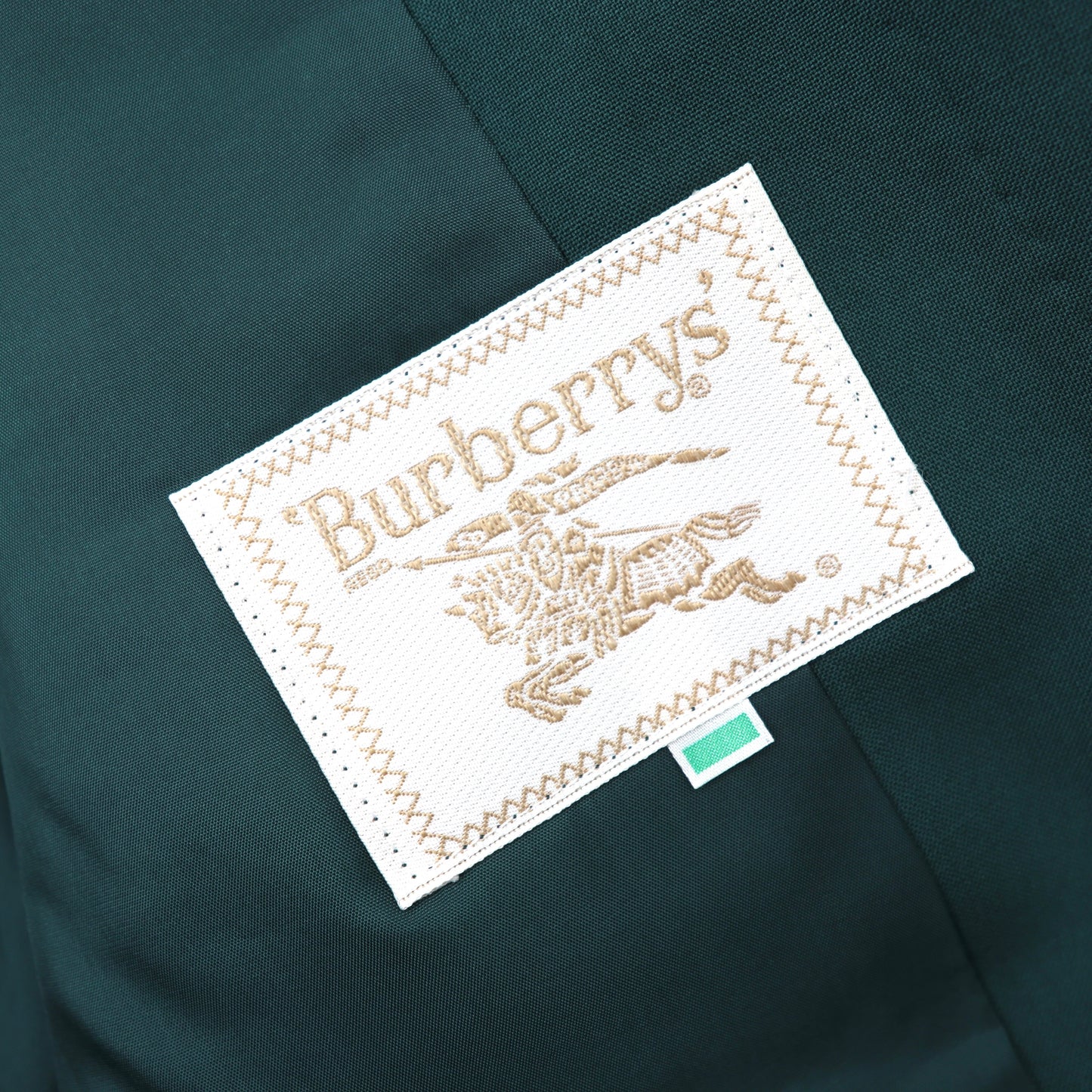 Burberrys ダブルブレストジャケット ブレザー 9AR グリーン 金ボタン エンブレム ロゴワッペン