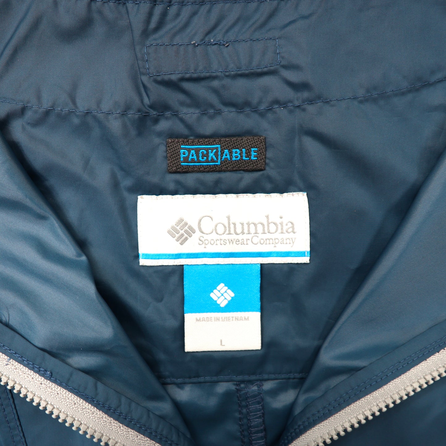 Columbia パッカブルアノラックパーカー L ブルー ポリエステル WE0043