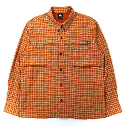 NIKE ACG ドライフィットシャツ L オレンジ チェック DRY-FIT コットン 00年代