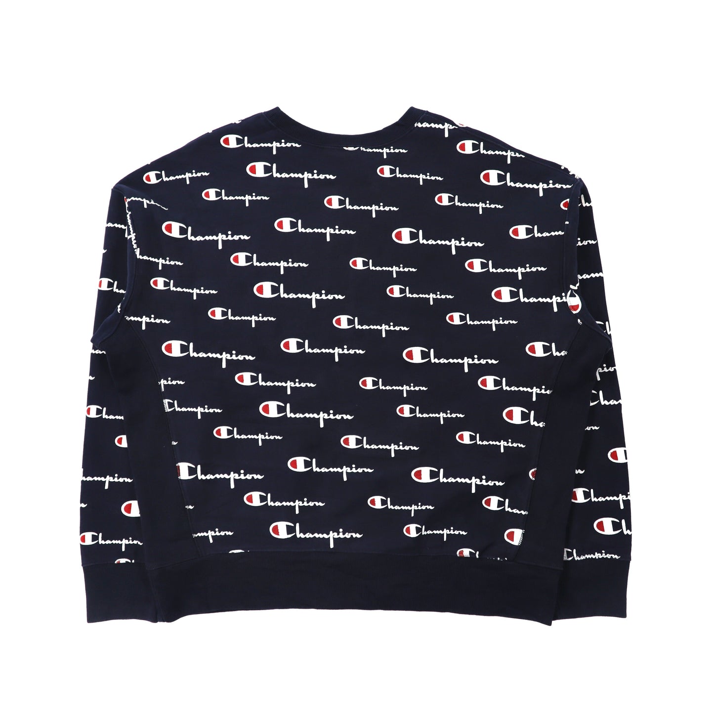 Champion リバースウィーブ スウェット 2XL ネイビー コットン REVERSE WEAVE スクリプトロゴ総柄