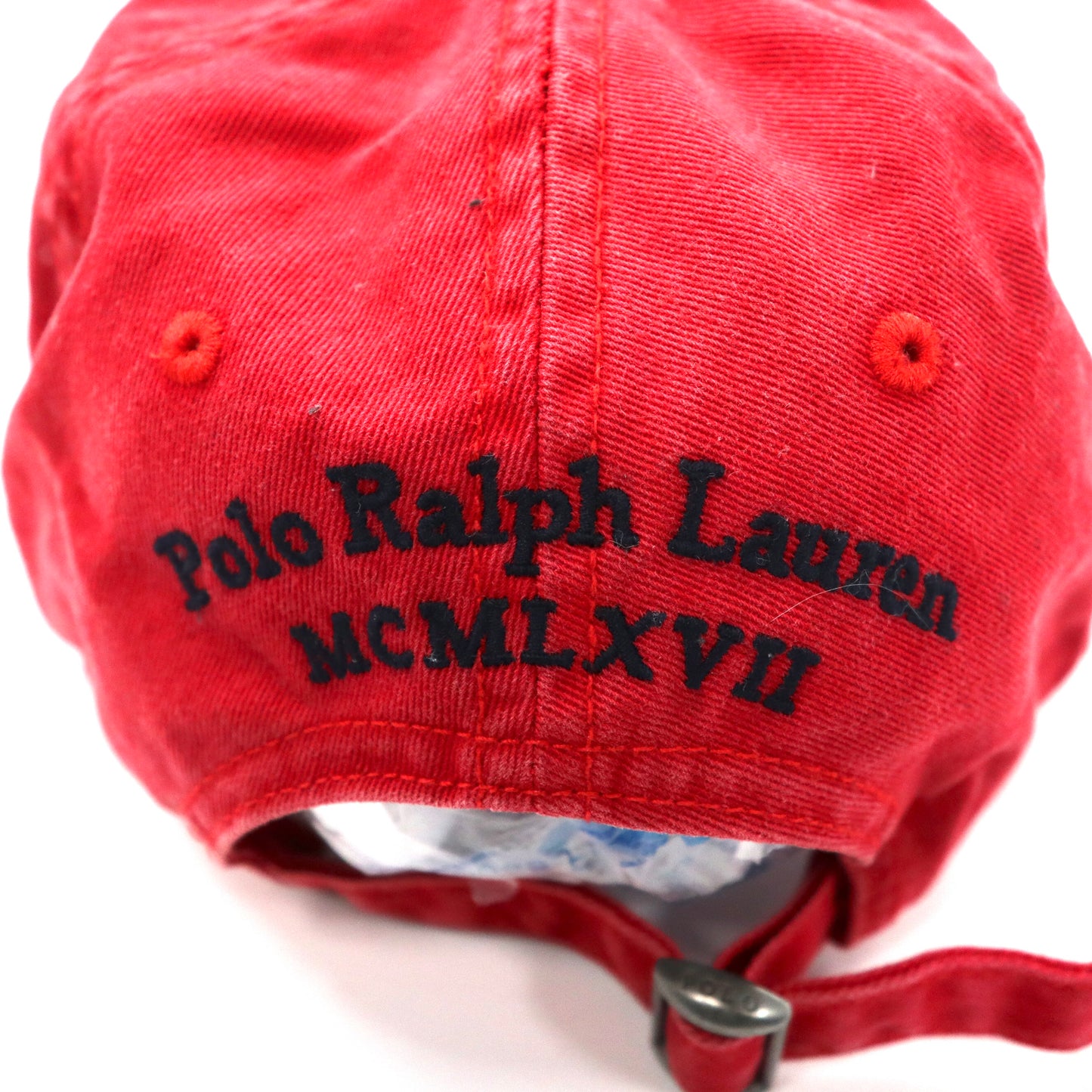 POLO RALPH LAUREN 6パネルキャップ ONE レッド コットン ビッグポニー刺繍