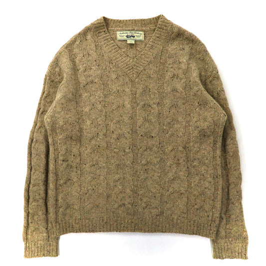 Authentic Gap Clothing ( OLD GAP ) フィッシャーマン ニット セーター M ベージュ ウール ビッグサイズ オールドギャップ 90年代
