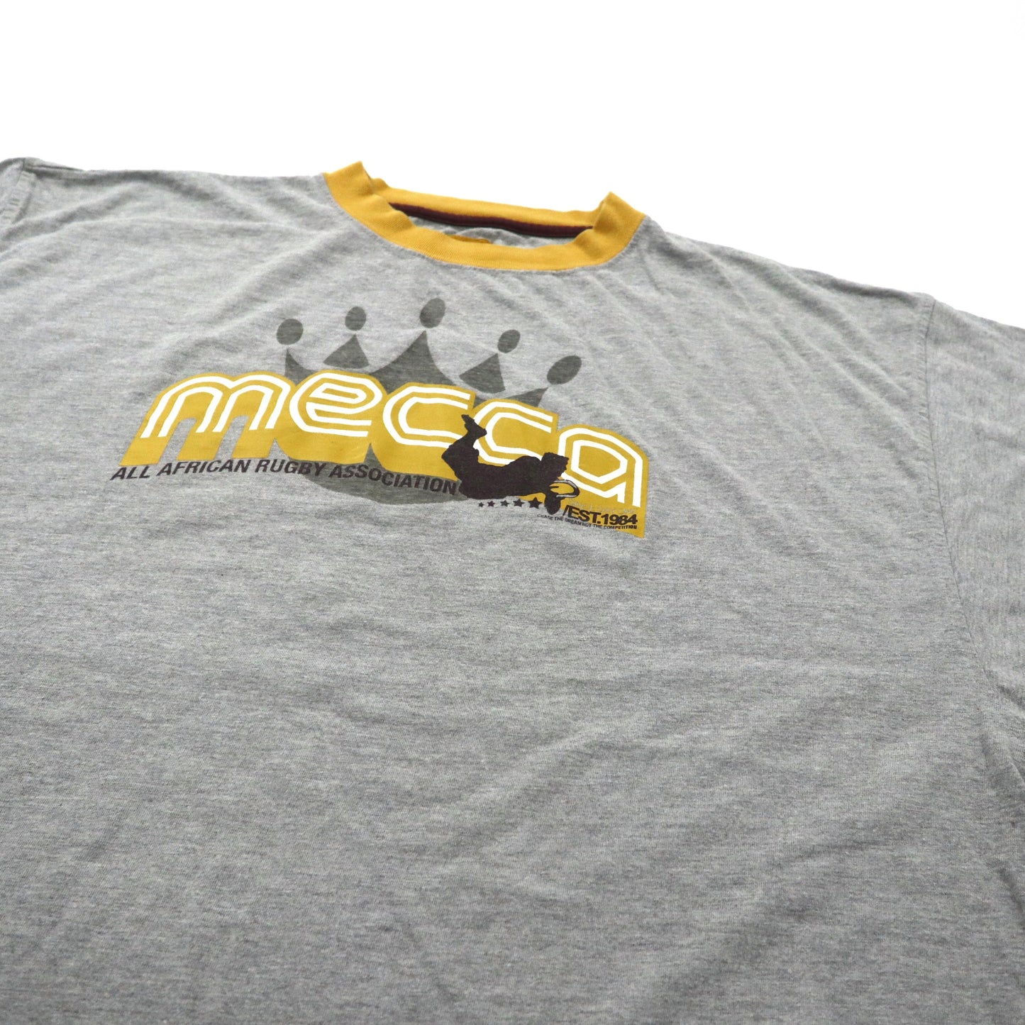 Mecca ビッグサイズ ロングスリーブTシャツ XXL グレー コットン ロゴプリント パキ綿 00年代