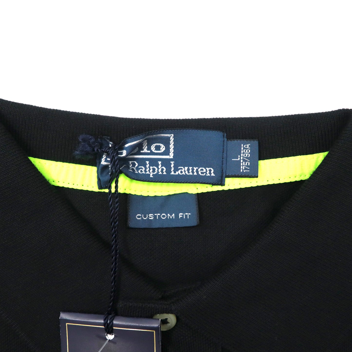 Polo by Ralph Lauren ポロシャツ L ブラック コットン ビッグポニー刺繍 ナンバリング 未使用品