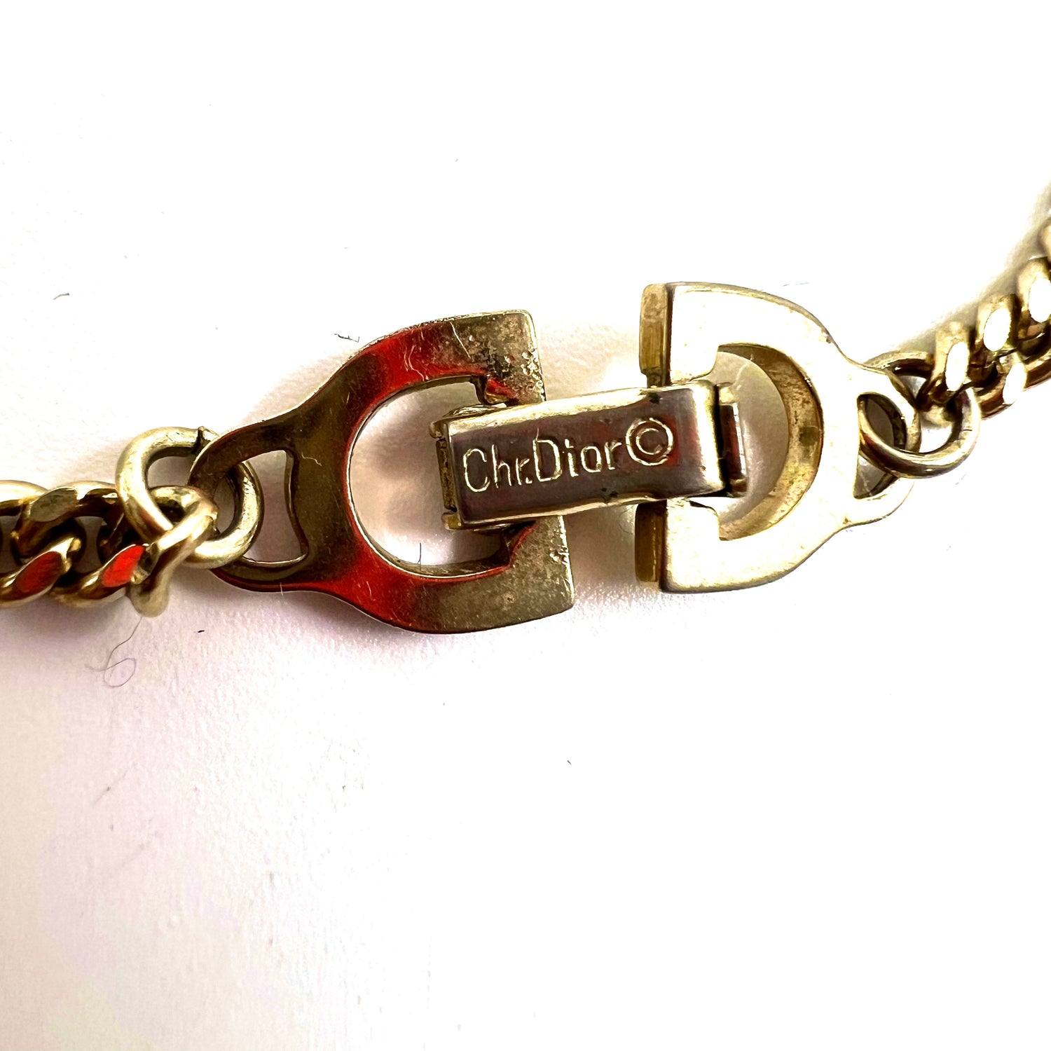 Christian Dioret Gold Chain CD Logo Vintage Germany engraved