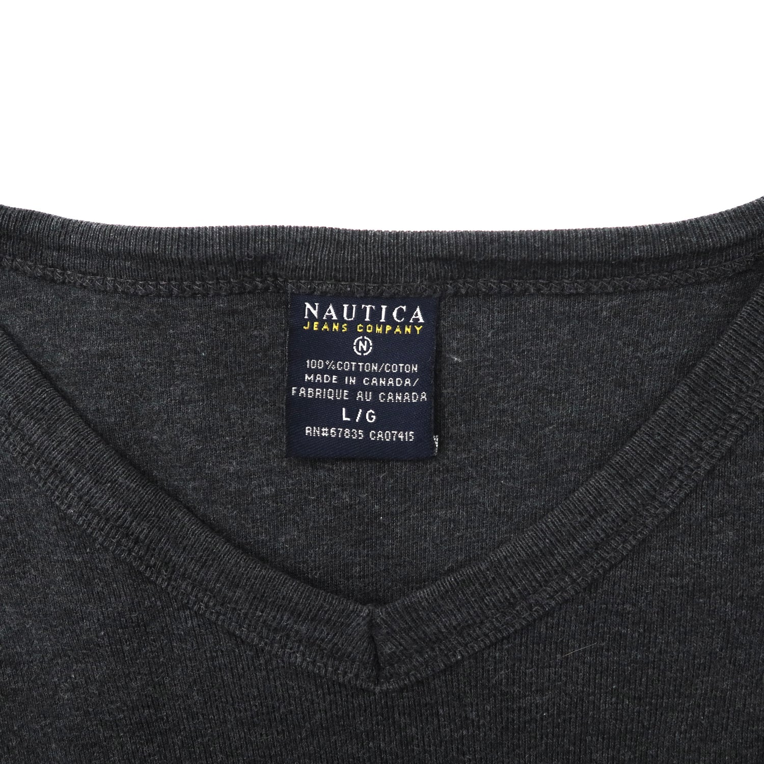 NAUTICA ビッグサイズ ロングスリーブTシャツ L グレー コットン ワン