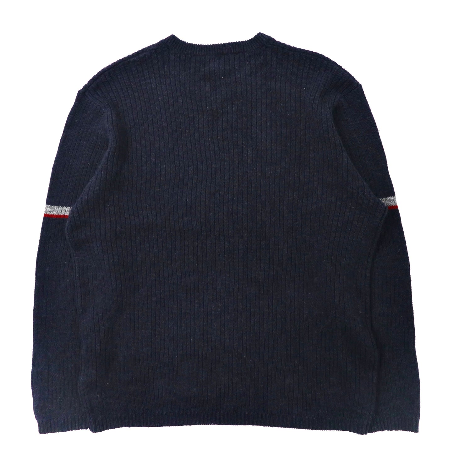 90s Rib Knit V-neck Sweater Vネック リブニット セーター XL ネイビー コットン ビッグサイズ CHEROKEE 90年代