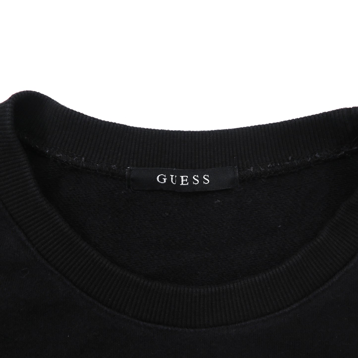 GUESS クルーネックスウェット L ブラック コットン ロゴプリント