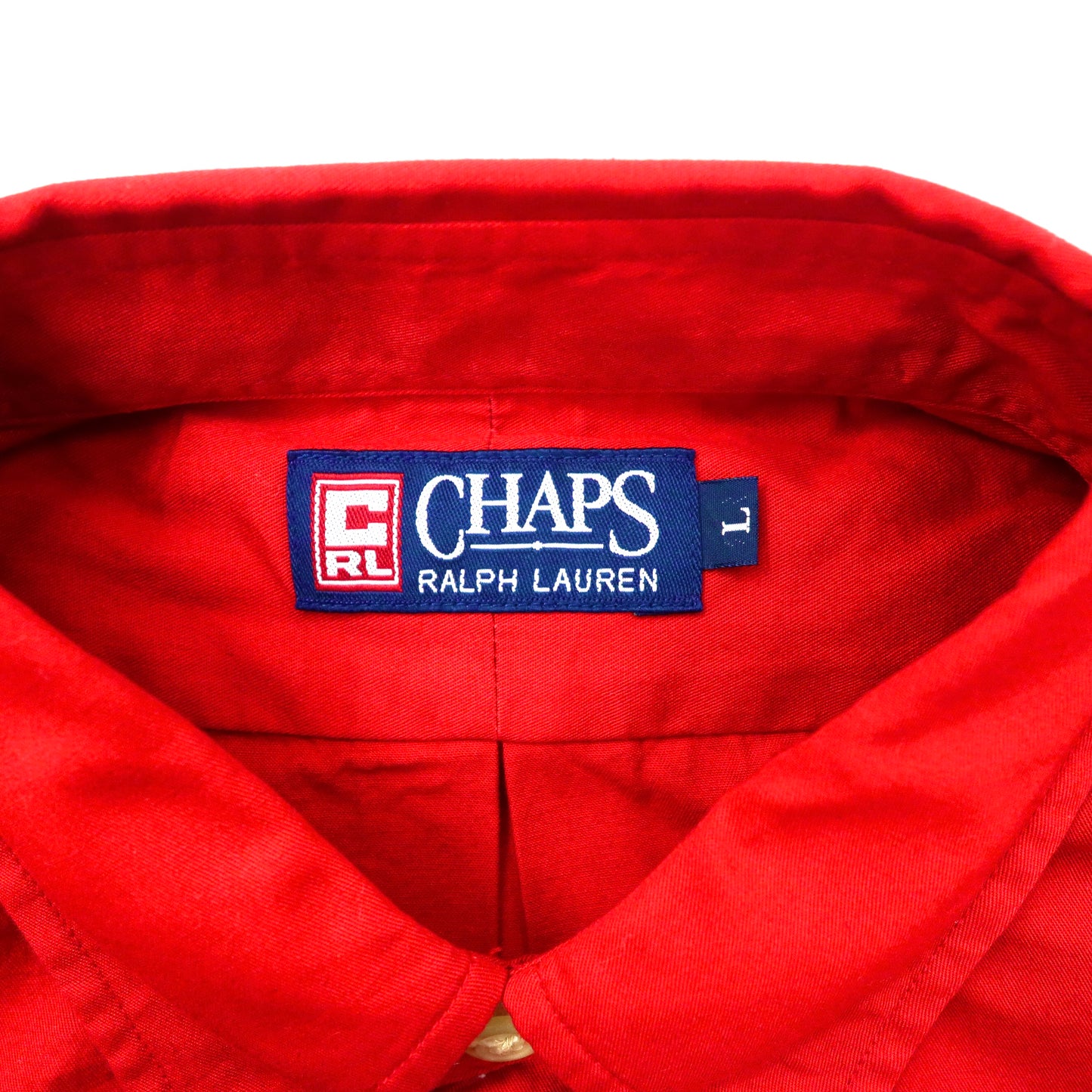 CHAPS RALPH LAUREN ボタンダウンシャツ L レッド コットン 未使用品