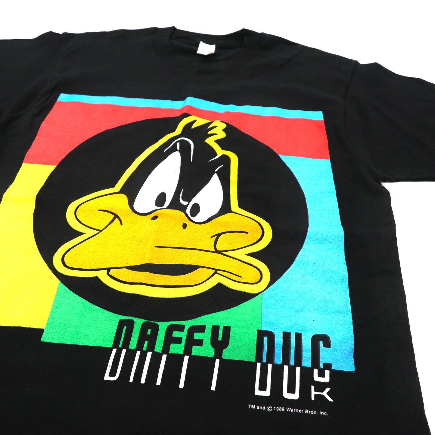 U.B.I. × Warner Bros. キャラクタープリントTシャツ L ブラック コットン DAFFY DUCK 80年代 USA製