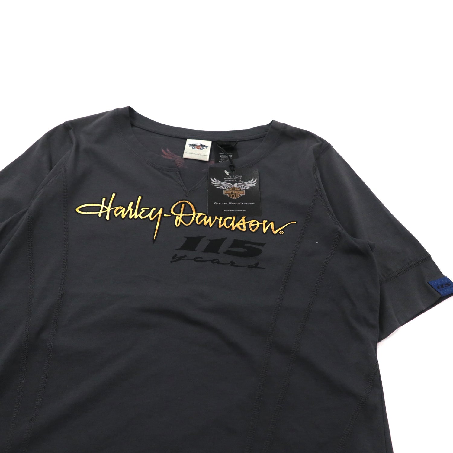 Harley Davidson Logo Print Tee T Shirt M Gray Cotton th