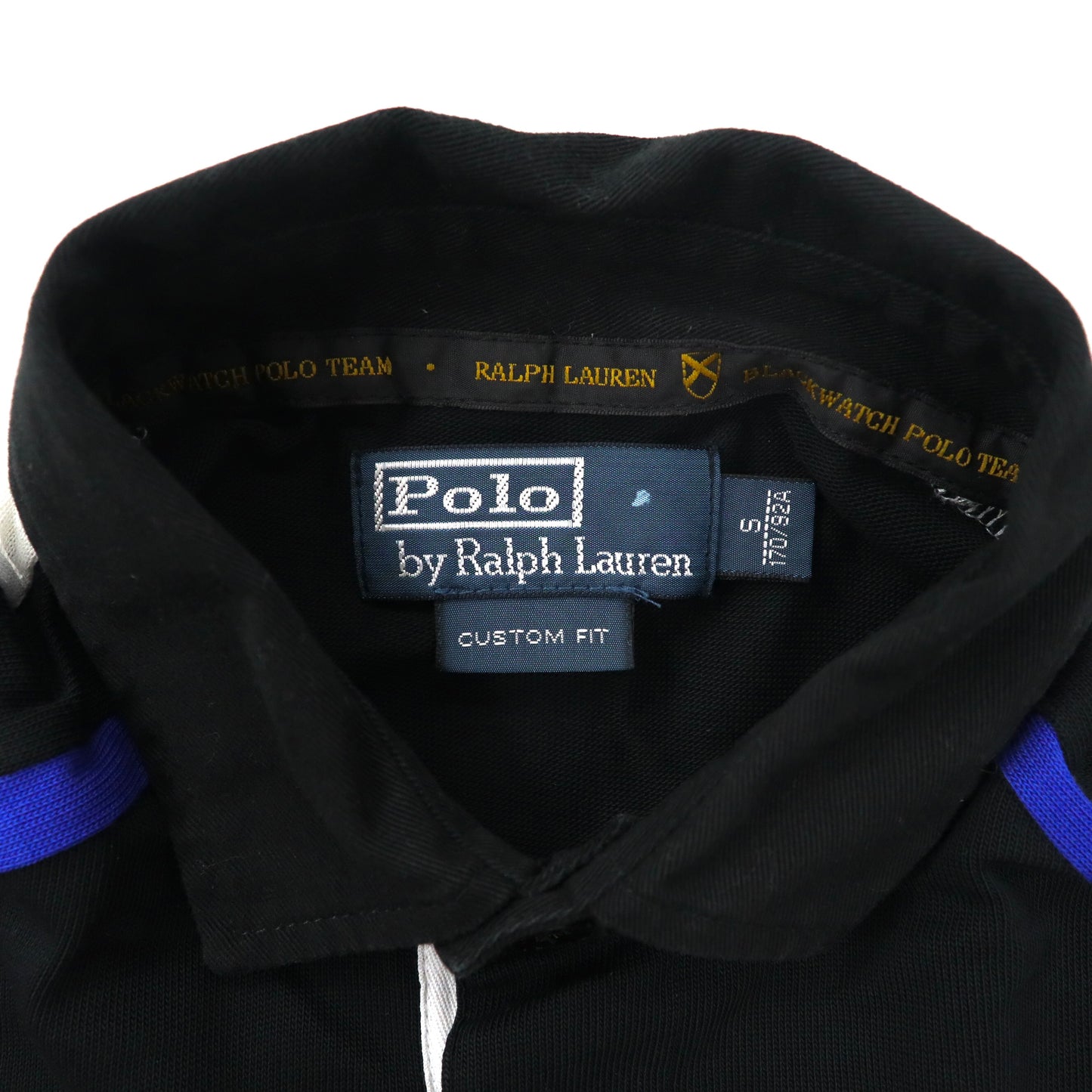 Polo by Ralph Lauren ラガーシャツ 170 ブラック プリマコットン ナンバリング ビッグポニー刺繍 BLACK WATCH POLO TEAM