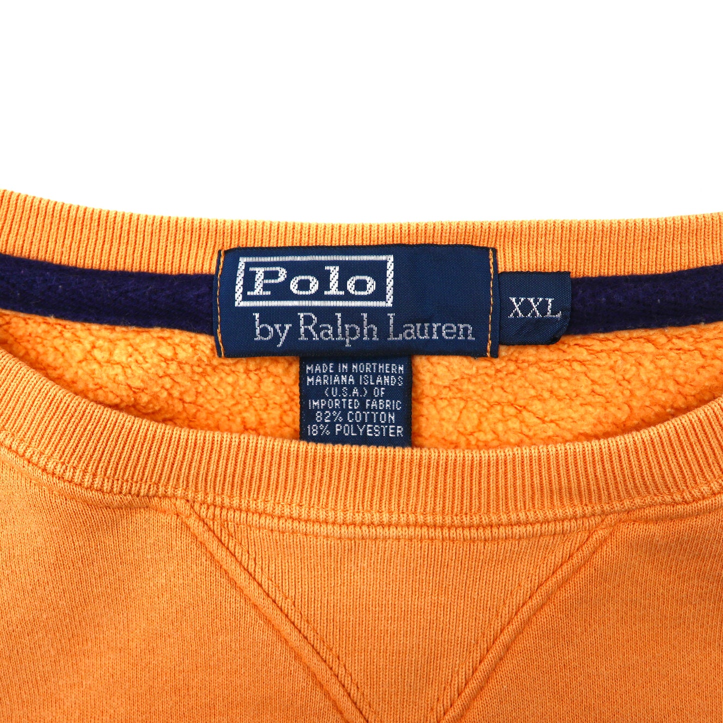 Polo by Ralph Lauren クルーネックスウェット XXL オレンジ コットン 裏起毛 ビッグサイズ スモールポニー刺繍