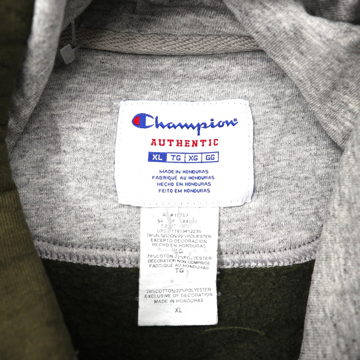 Champion パーカー XL カーキ コットン 裏起毛