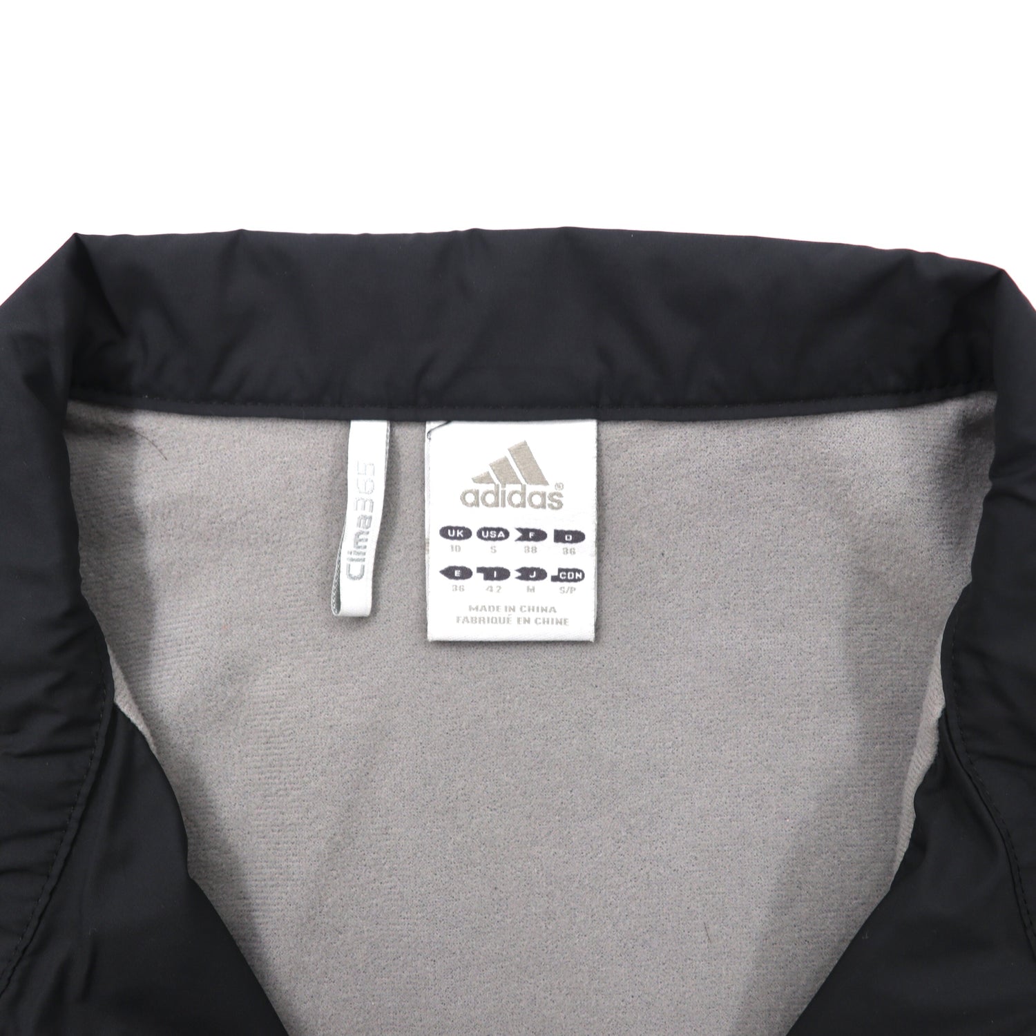 adidas ナイロンジャケット M ブラック ロゴ刺繍 Clima365