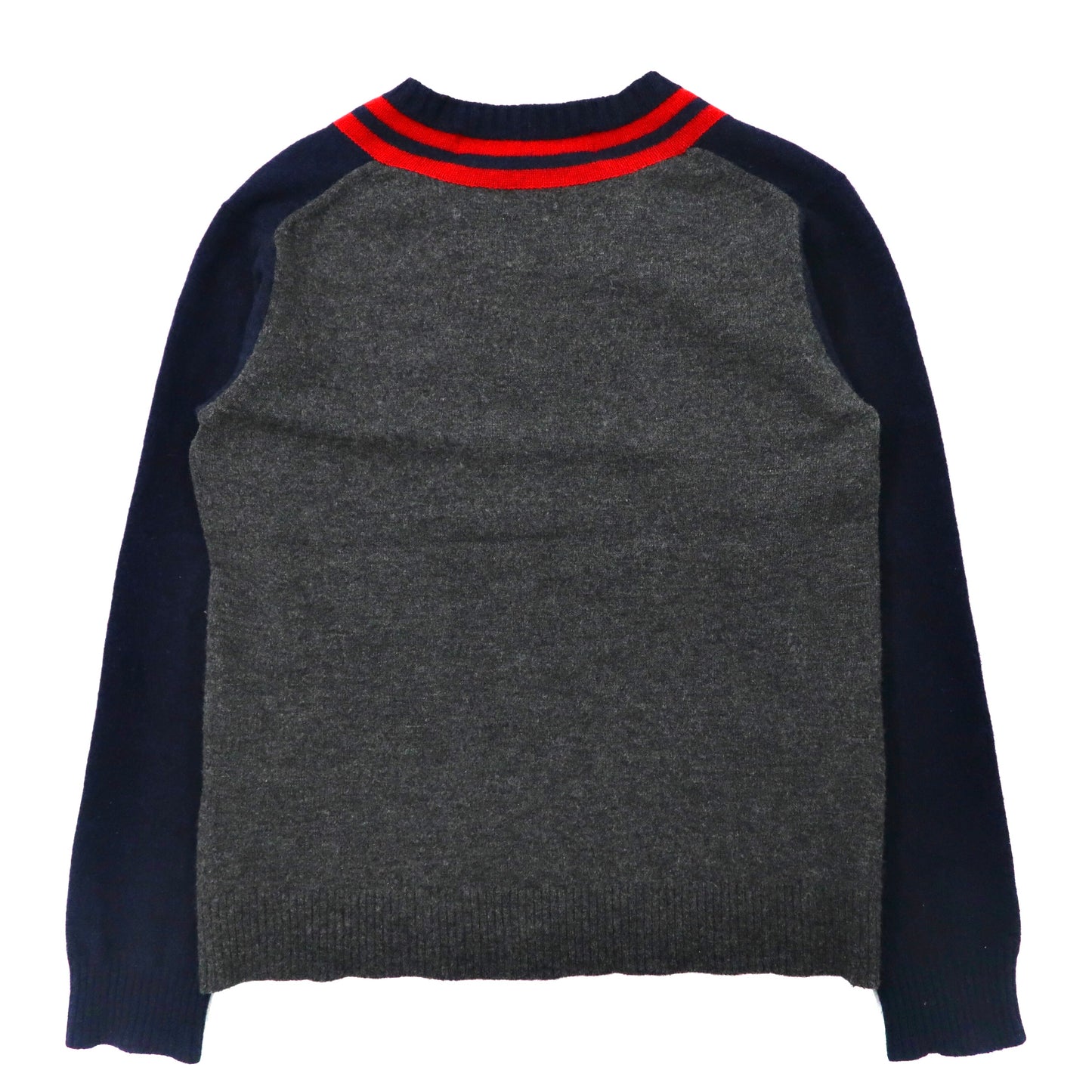 COMME des GARCONS HOMME Knit V-Neck Sweater S Navy Wool HH-N021 