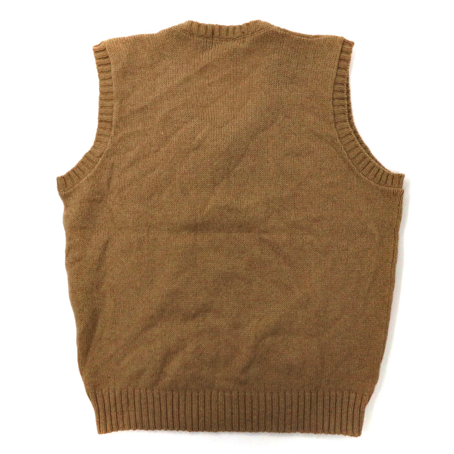 Fisherman Knit Vest アランニット ベスト XL ベージュ ウール