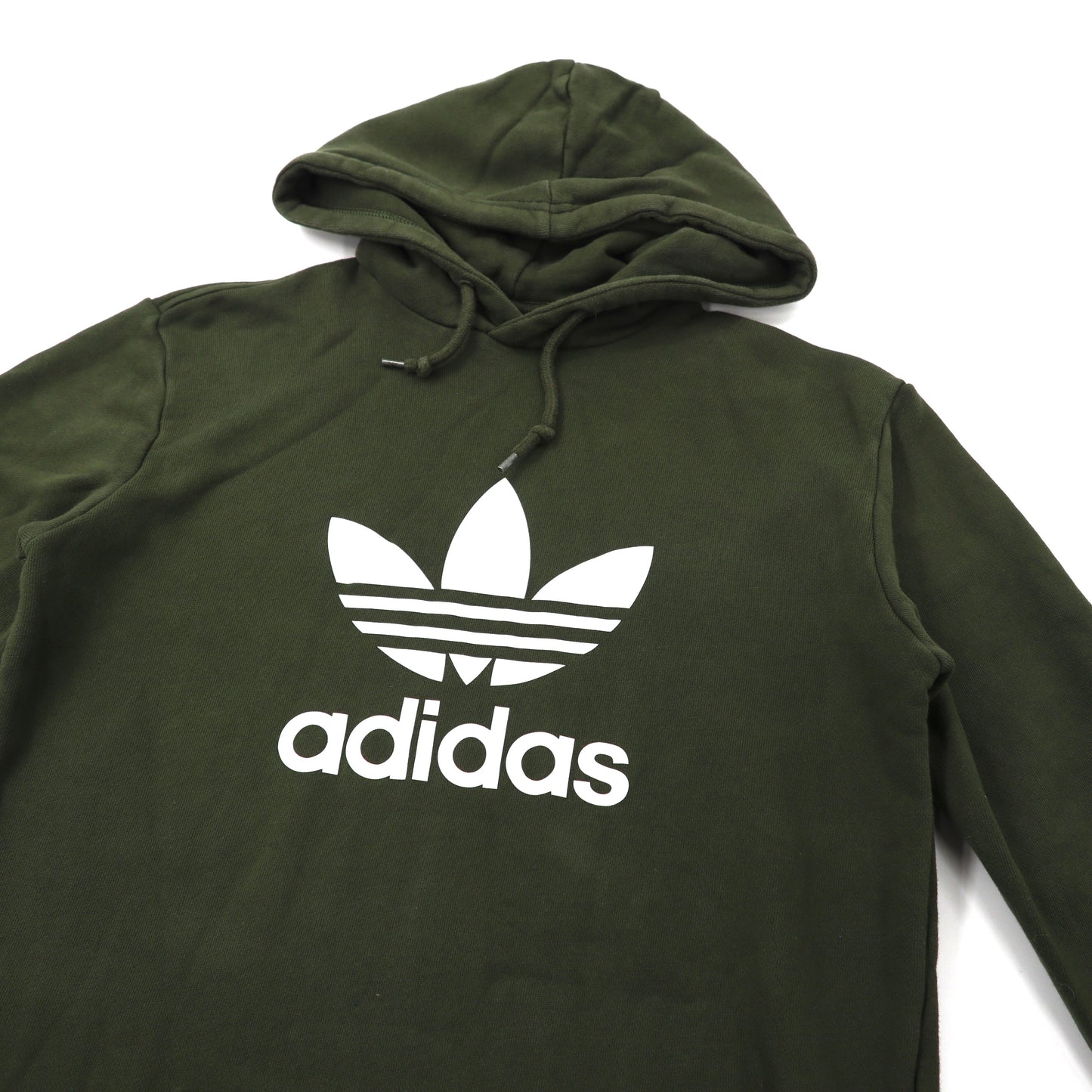 adidas originals パーカー M カーキ コットン トレフォイルロゴ