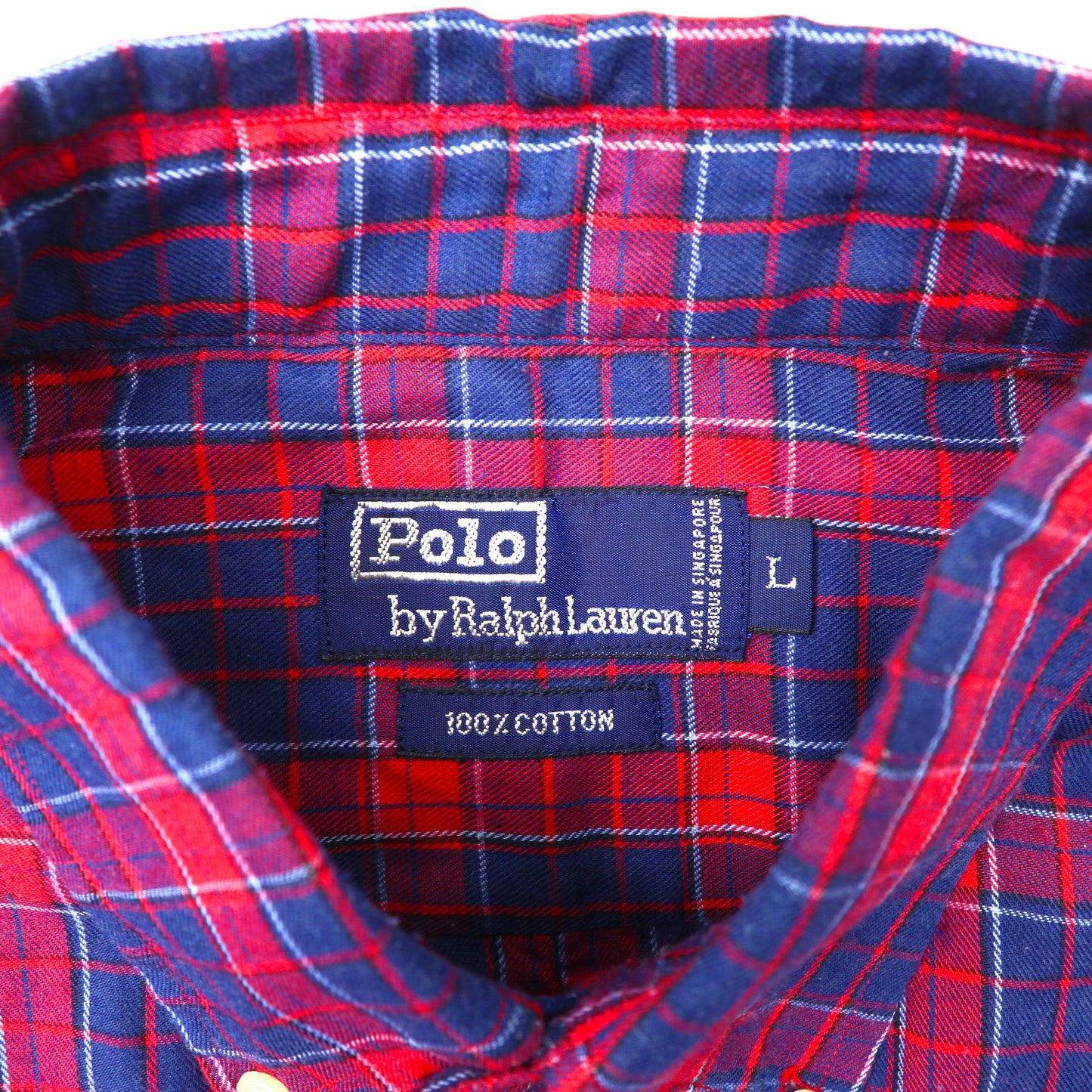 Polo by Ralph Lauren 半袖ボタンダウンシャツ L レッド チェック ビッグサイズ