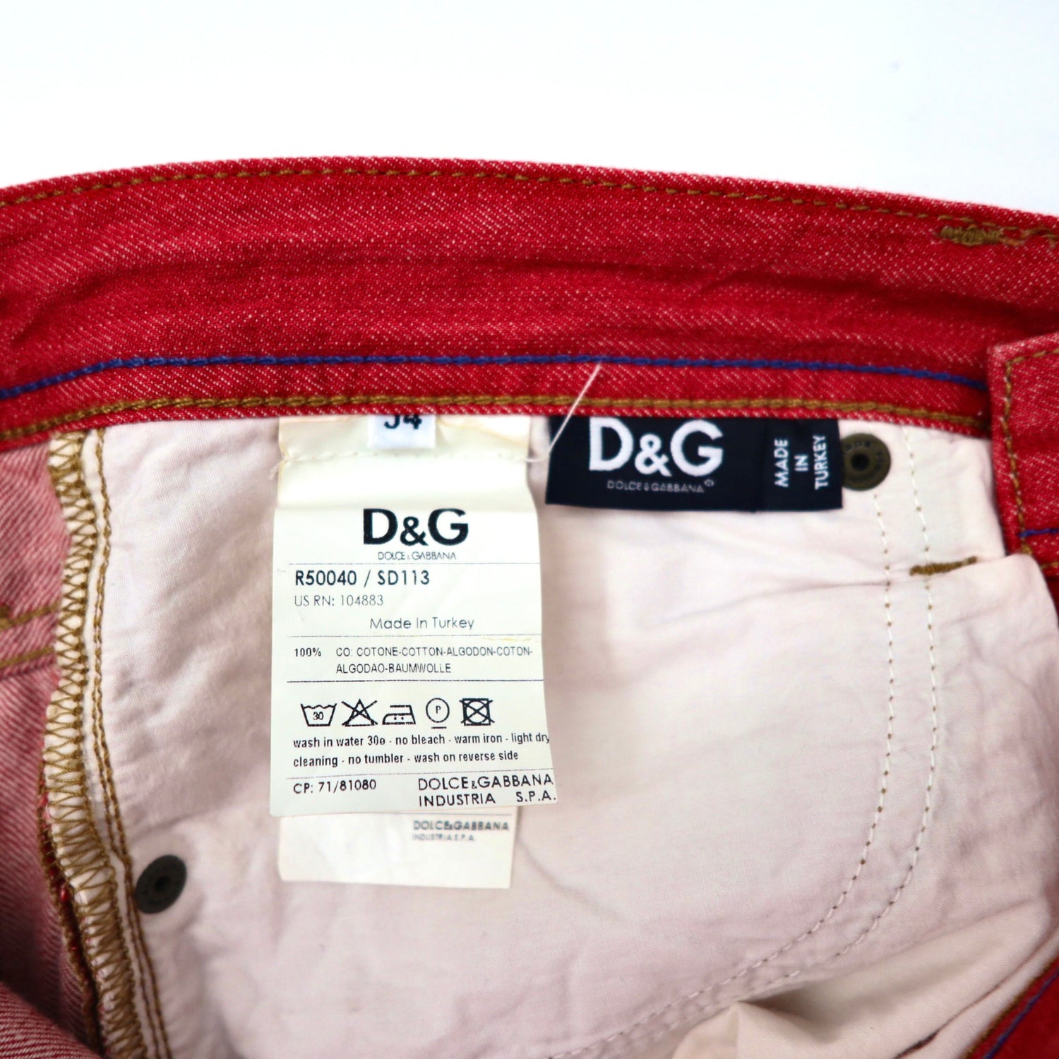 D & G denim pants 34 red R50040 / SD113 – 日本然リトテ