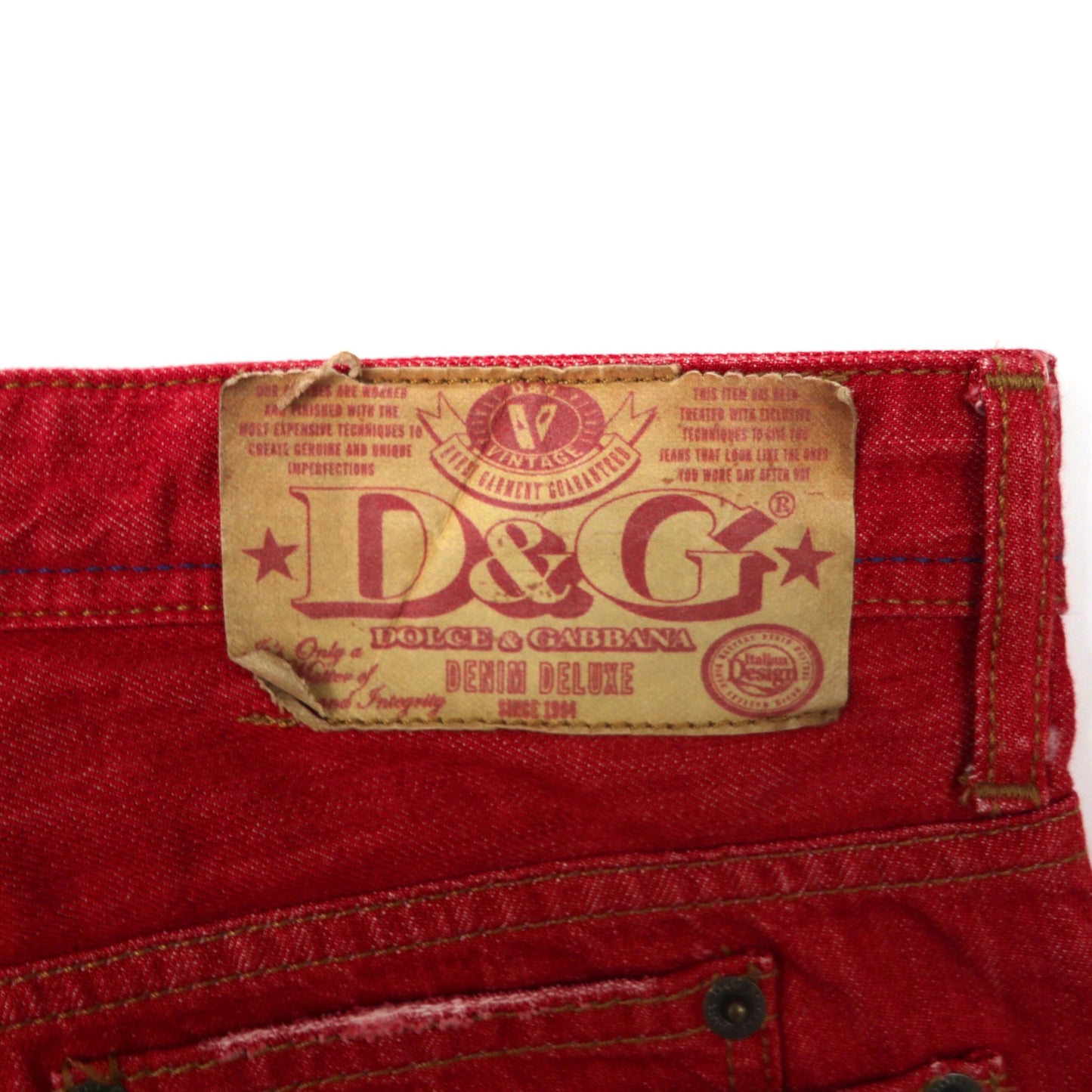 D&G デニムパンツ 34 レッド R50040 / SD113
