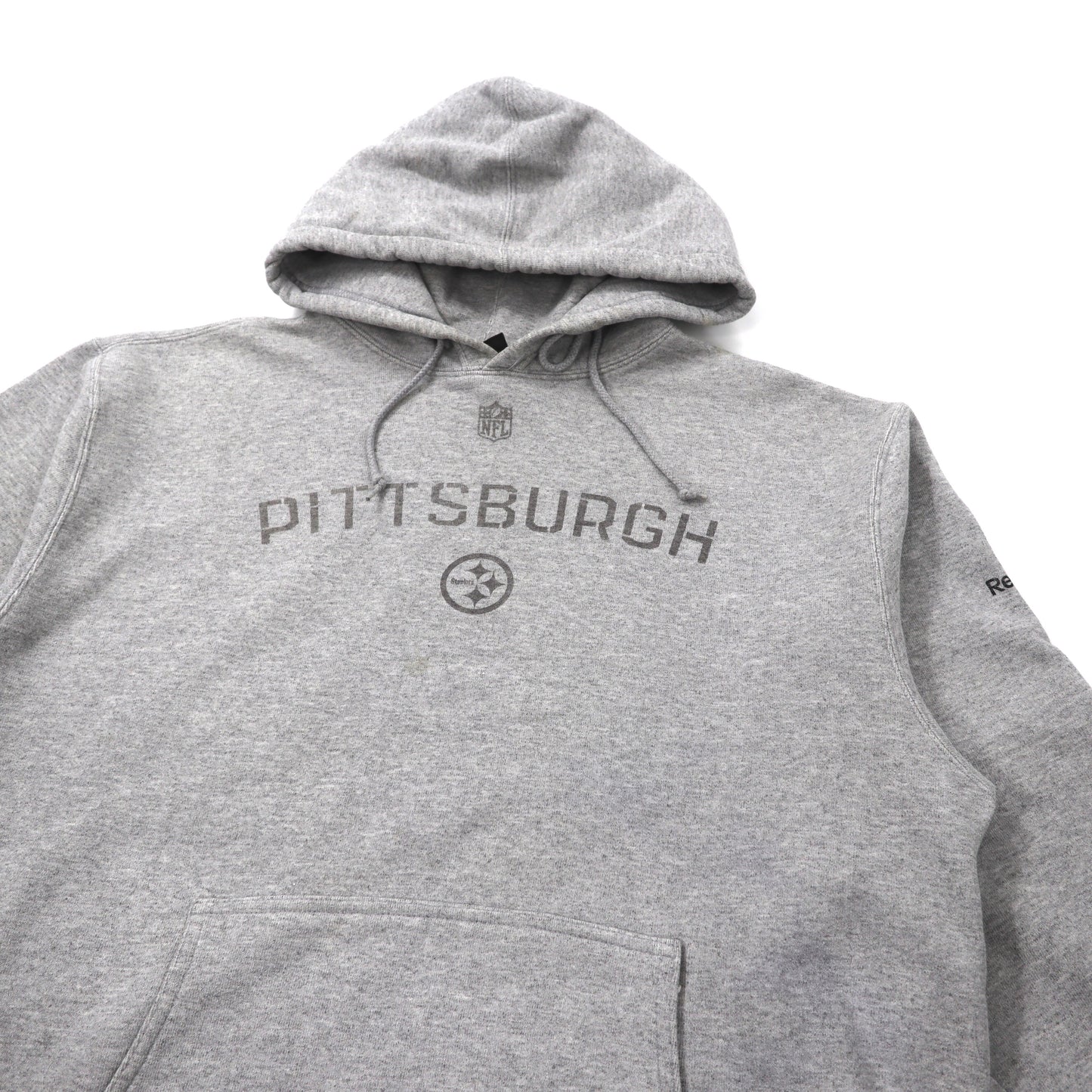 Reebok パーカー L グレー コットン NFL Pittsburgh Steelers