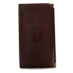 Cartier Long Wallet Billfold Bordeaux Leather Must Line Old Made in Spain