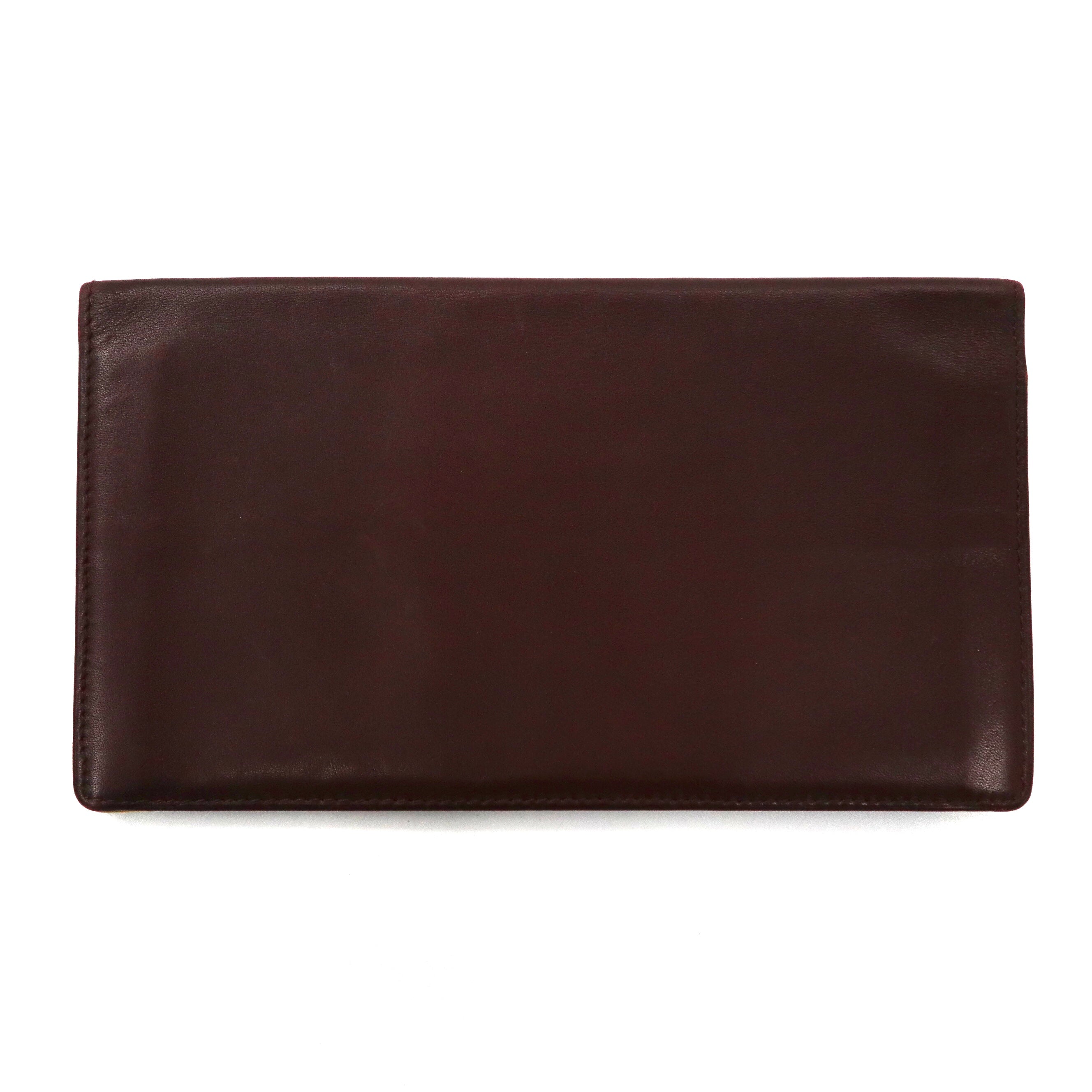 Cartier Long Wallet Billfold Bordeaux Leather Must Line Old Made in Spain