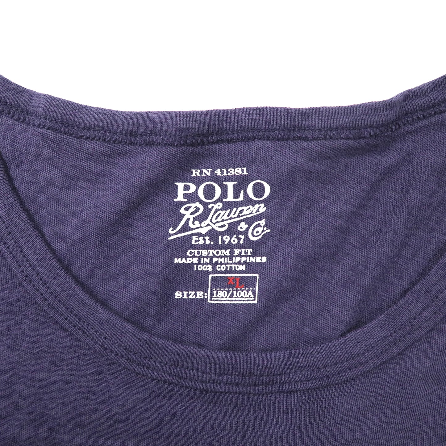 POLO RALPH LAUREN ビッグサイズ ロゴプリントTシャツ XL ネイビー コットン U.S.R.L. DM-42 未使用品