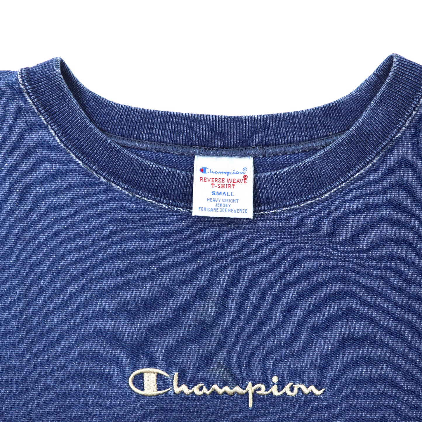 Champion リバーズウィーブ Tシャツ S ブルー コットン REVERSE WEAVE ロゴ刺繍