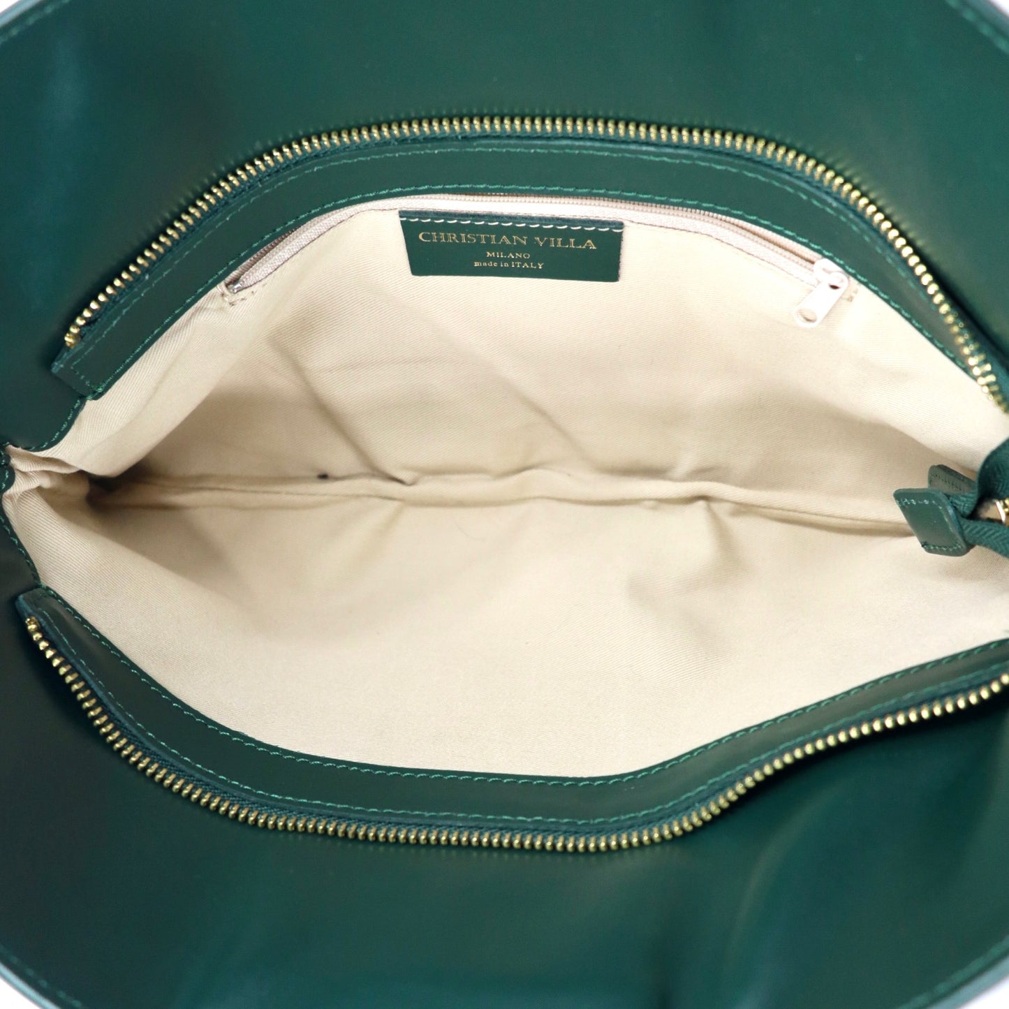 Christian Villa 2Way Shoulder Bag Clutch Bag Green Leather – 日本 ...