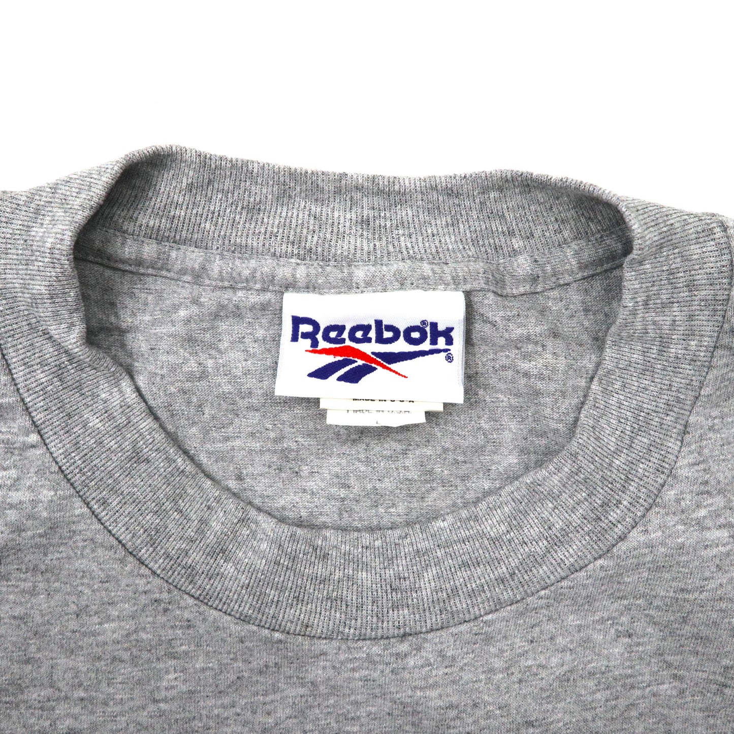 Reebok ビッグサイズ ロゴプリントTシャツ L グレー コットン ベクターロゴ 90年代 USA製 未使用品