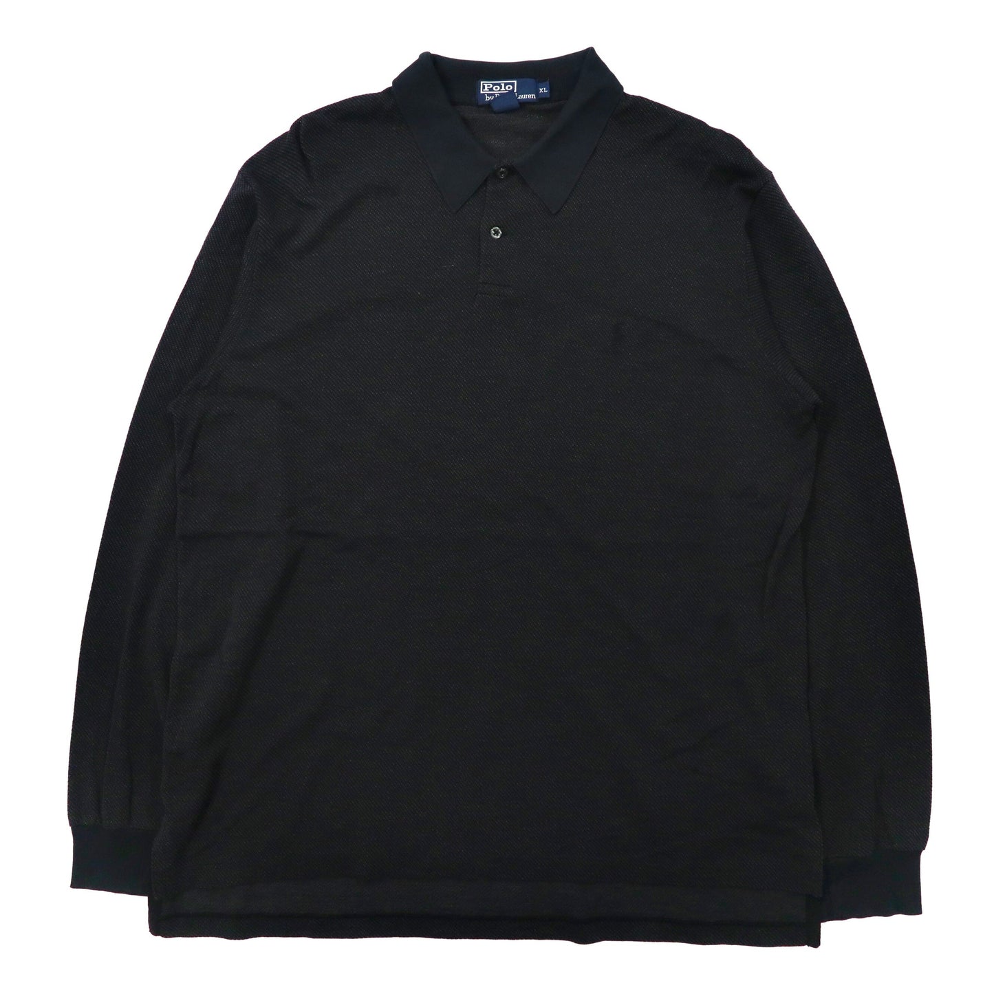 Polo by Ralph Lauren ビッグサイズ 長袖ポロシャツ XL ブラック ピマコットン バーズアイ スモールポニー刺繍 ペルー製