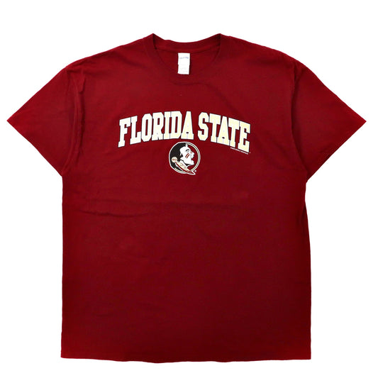 日本然リトテ-古着オンライン-GILDAN ビッグサイズ カレッジ Tシャツ XL ボルドー コットン FLORIDA STATE UNIVERSITY ニカラグア製-