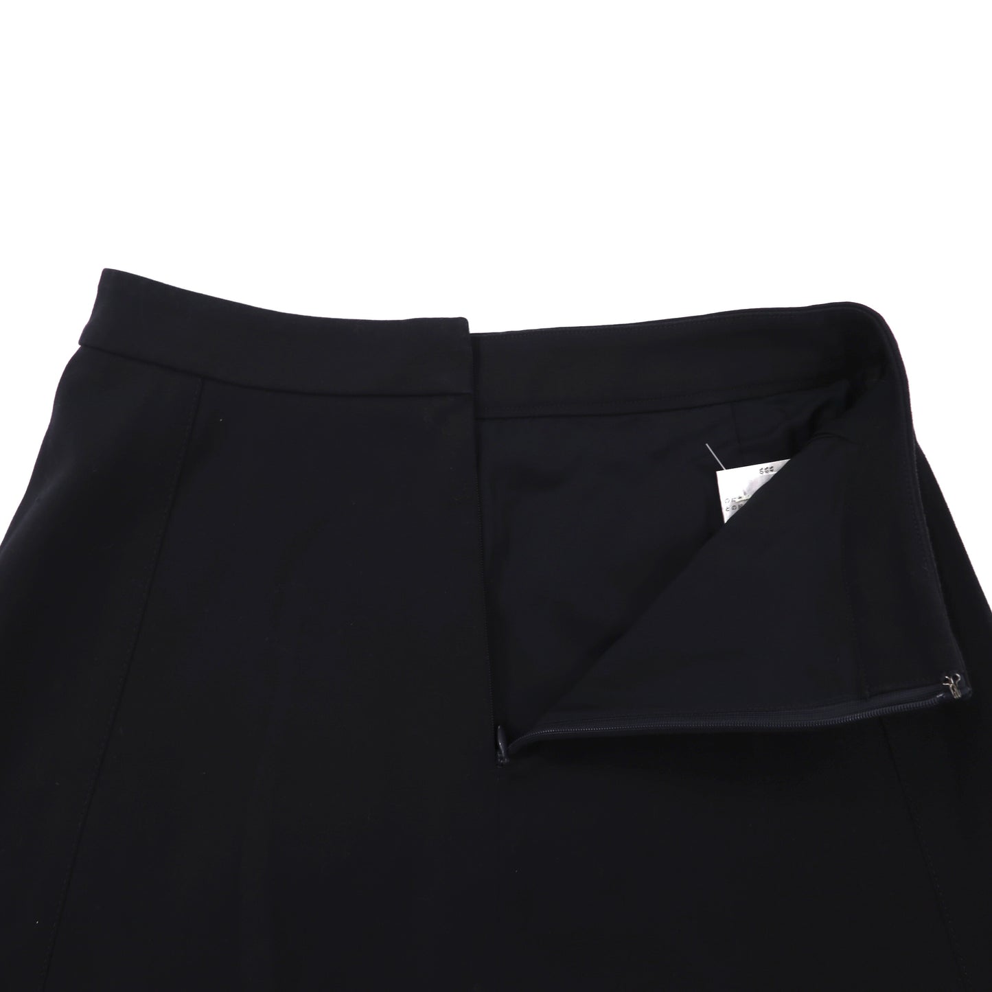 Calvin Klein バックジップ フレアスカート 2 ネイビー ポリエステル 日本製