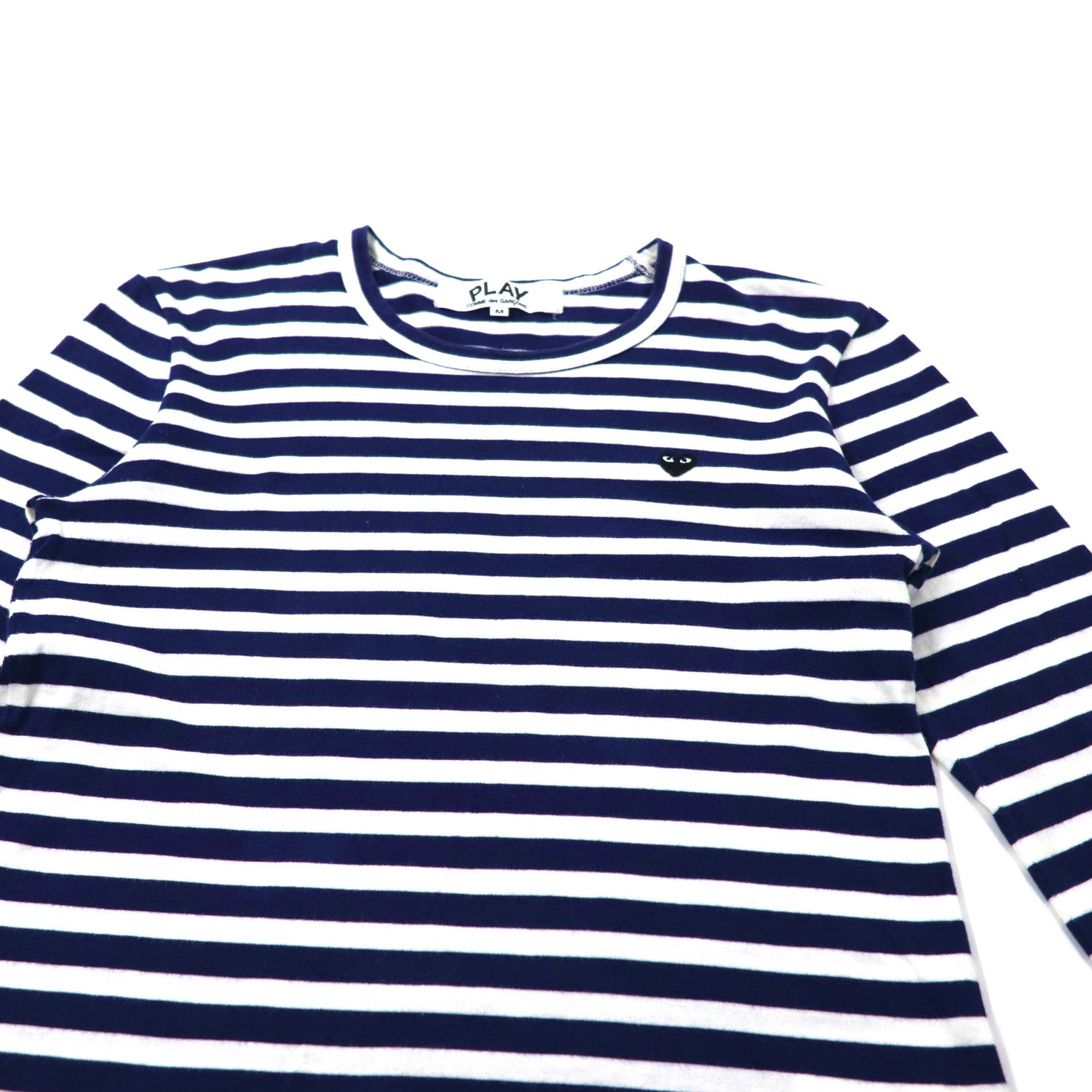 PLAY COMME DES GARCONS Border Long Sleeve T-Shirt M White Navy