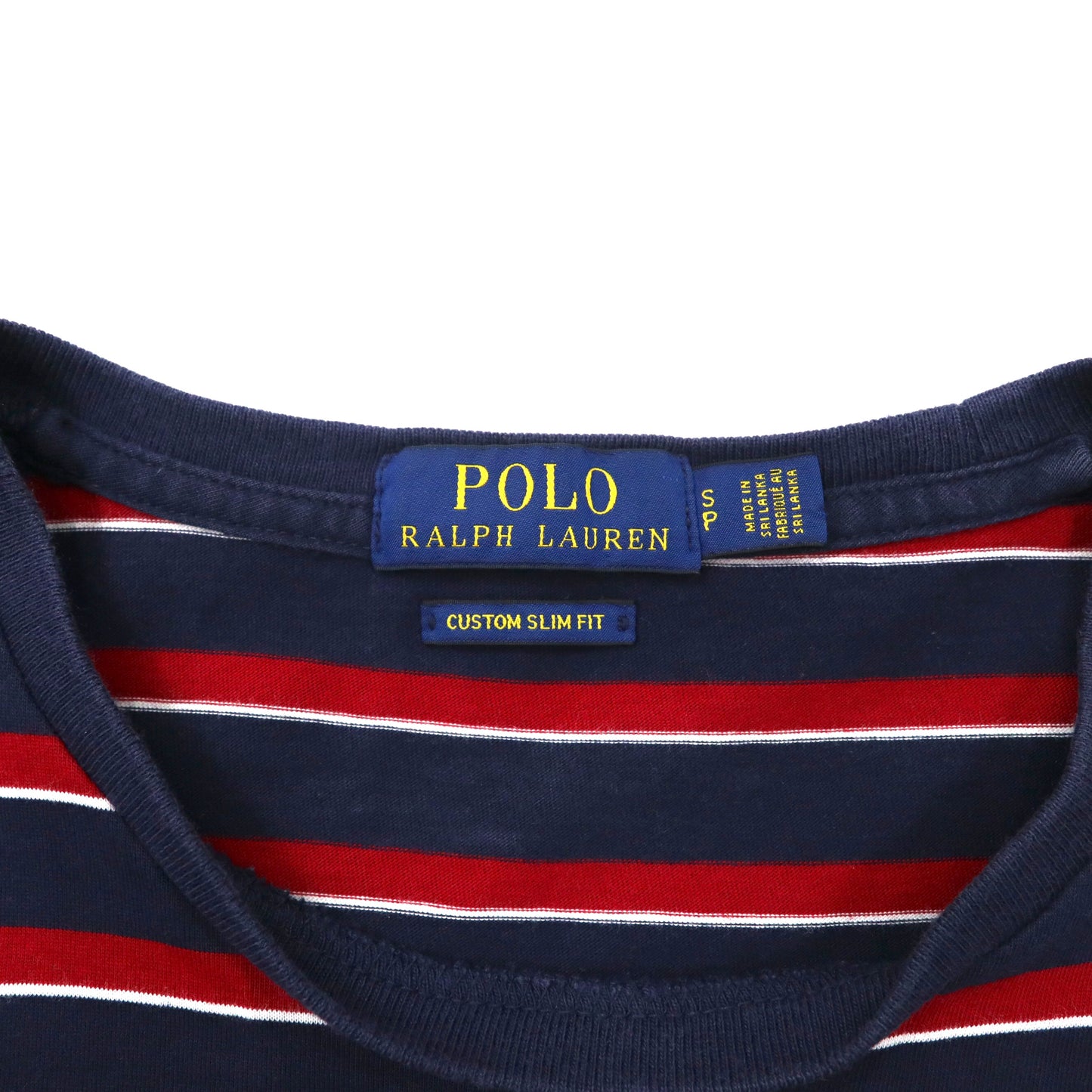 POLO RALPH LAUREN マルチボーダー ポケットTシャツ S マルチカラー コットン RLFC ロゴ刺繍 スリランカ製