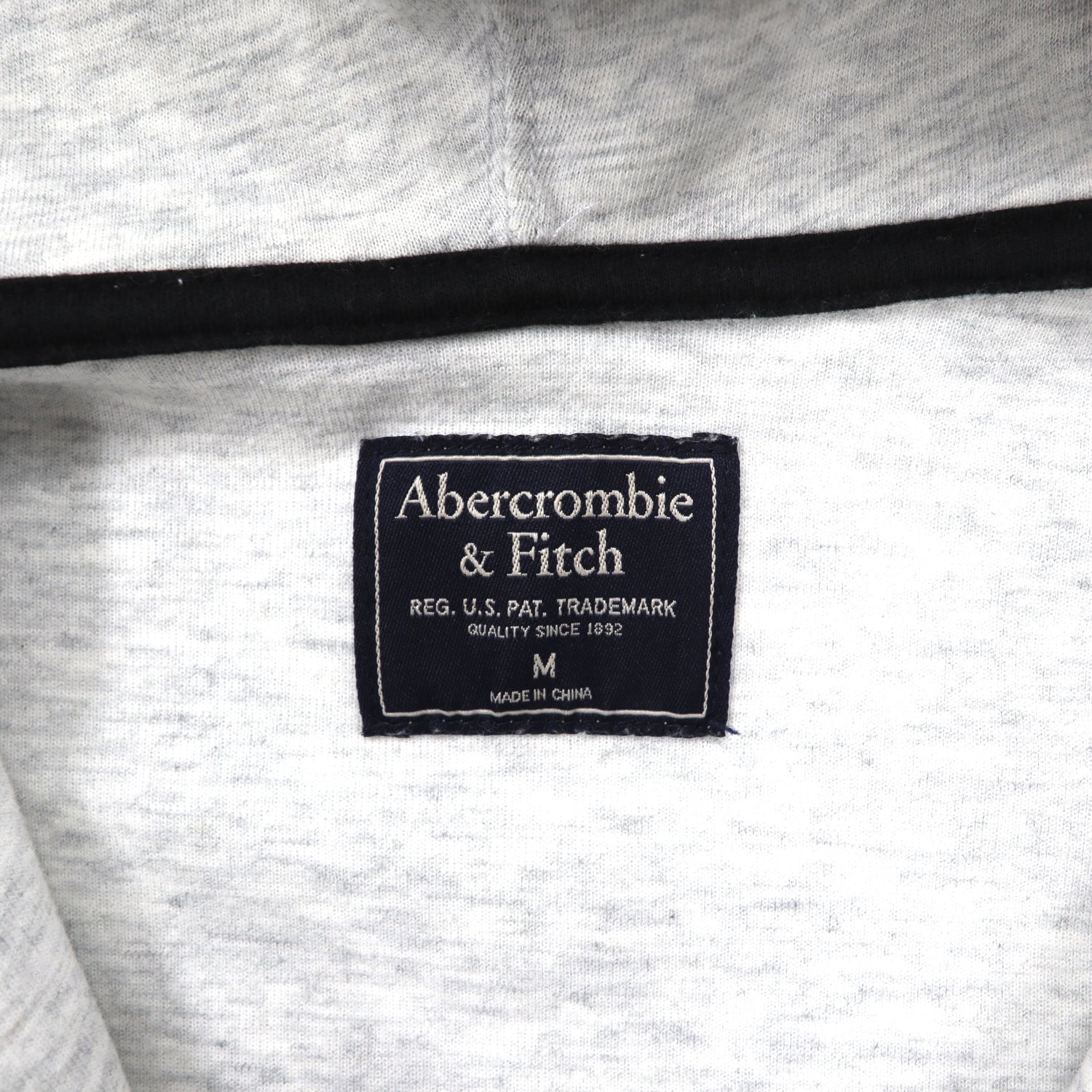 Abercrombie & Fitch Half Zip Up Hoodie M Gray Cotton Logo Print ...