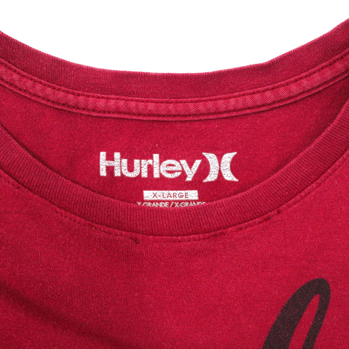 Hurley ビッグサイズ ロゴプリントTシャツ XL ボルドー コットン エルサルバドル製
