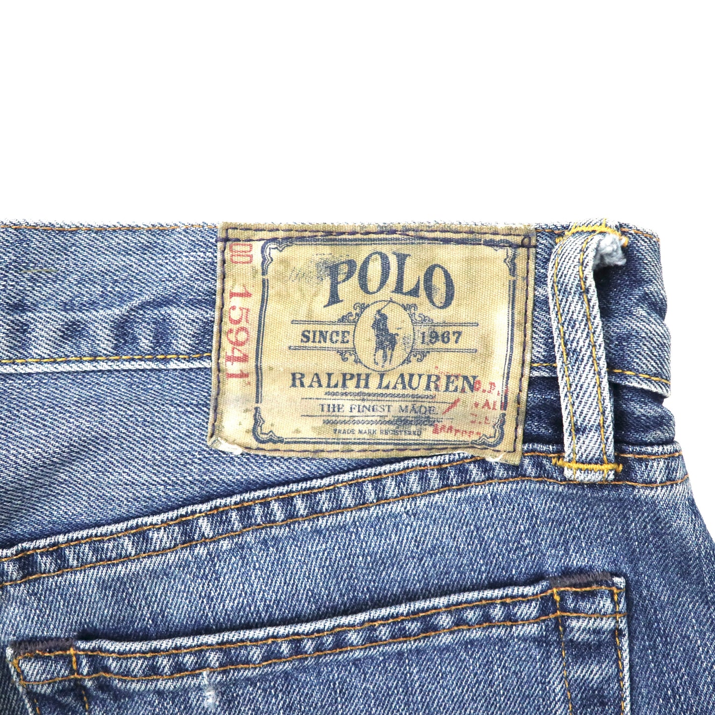 POLO RALPH LAUREN デニムパンツ 30 ブルー ダメージ加工 PP-RL-YW-0242 メキシコ製