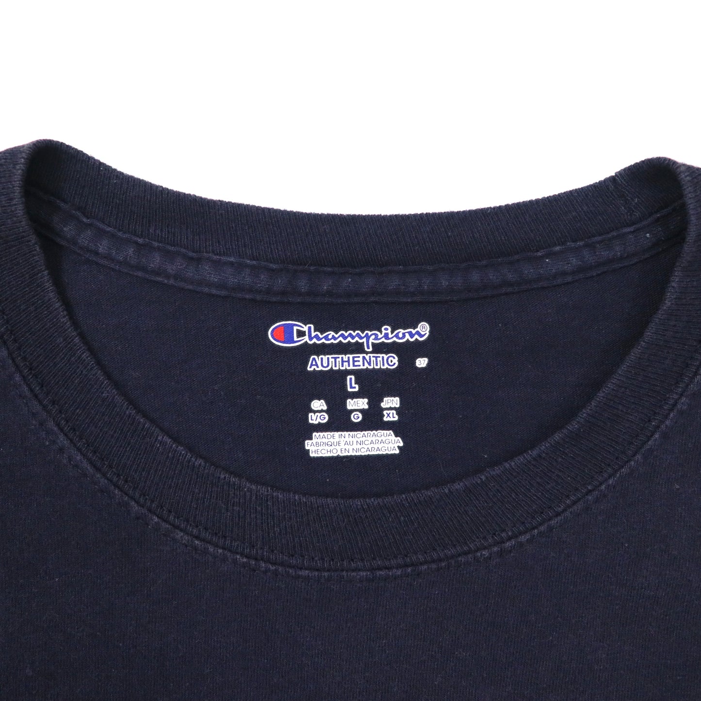 Champion カレッジプリントTシャツ XL ネイビー コットン GEORGIA TECH ニカラグア製