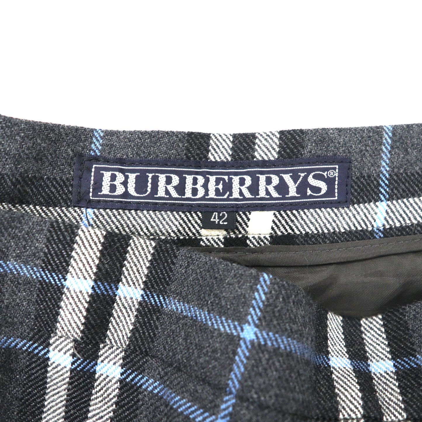 BURBERRYS ノバチェック ラップスカート 42 グレー ウール FXA14-068